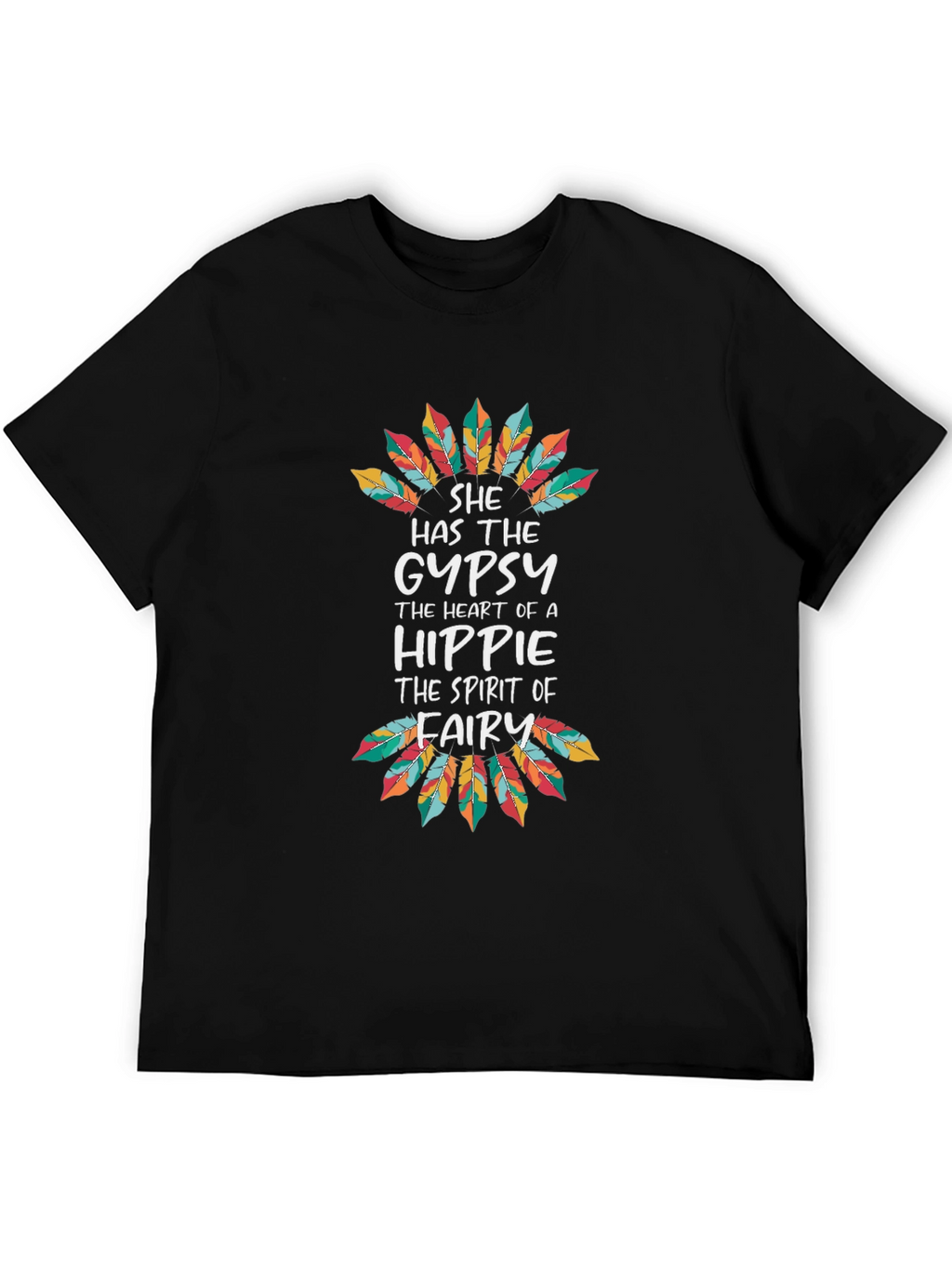 Gypsy Heart Hippie Spirit T-Shirt - Black
