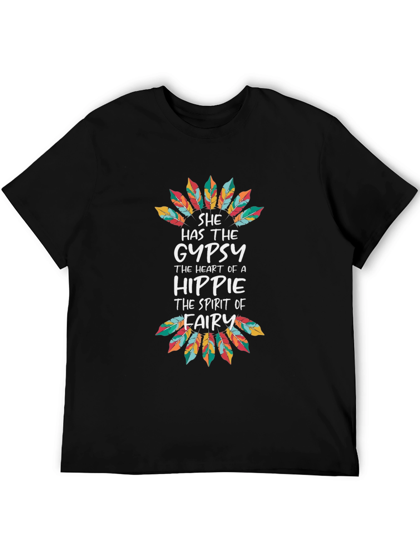 Gypsy Heart Hippie Spirit T-Shirt - Black