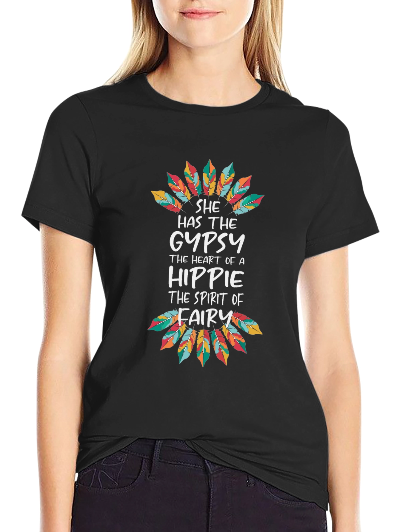 Gypsy Heart Hippie Spirit T-Shirt - Black