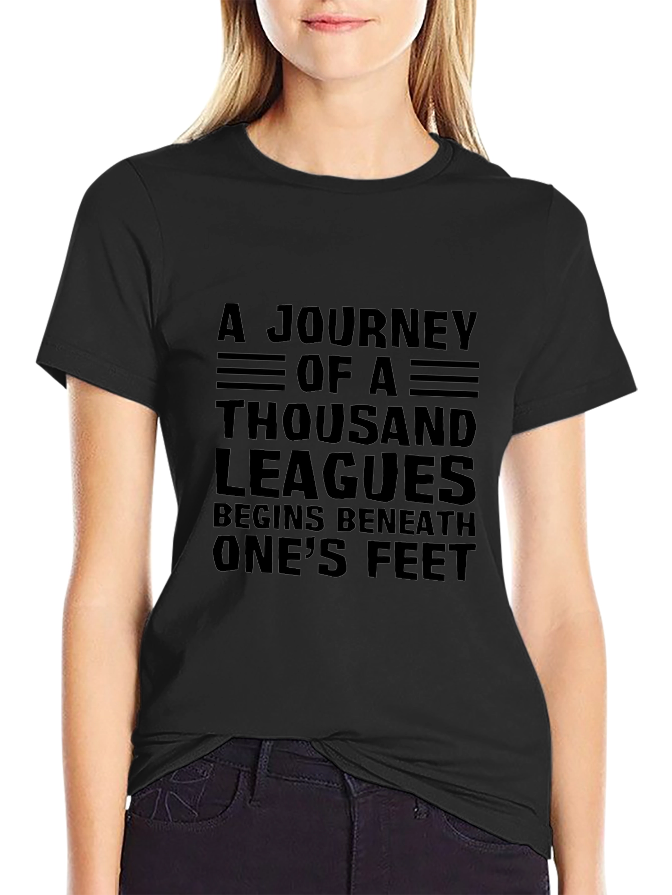 Journey of a Thousand Leagues Black T-Shirt