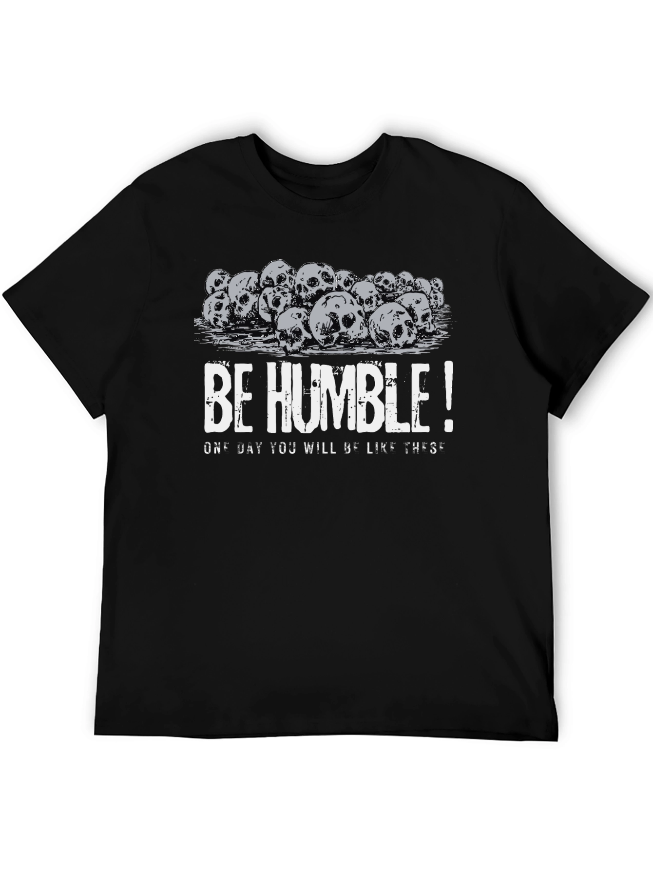 Be Humble Skull Pile Graphic Tee - Black Cotton T-Shirt