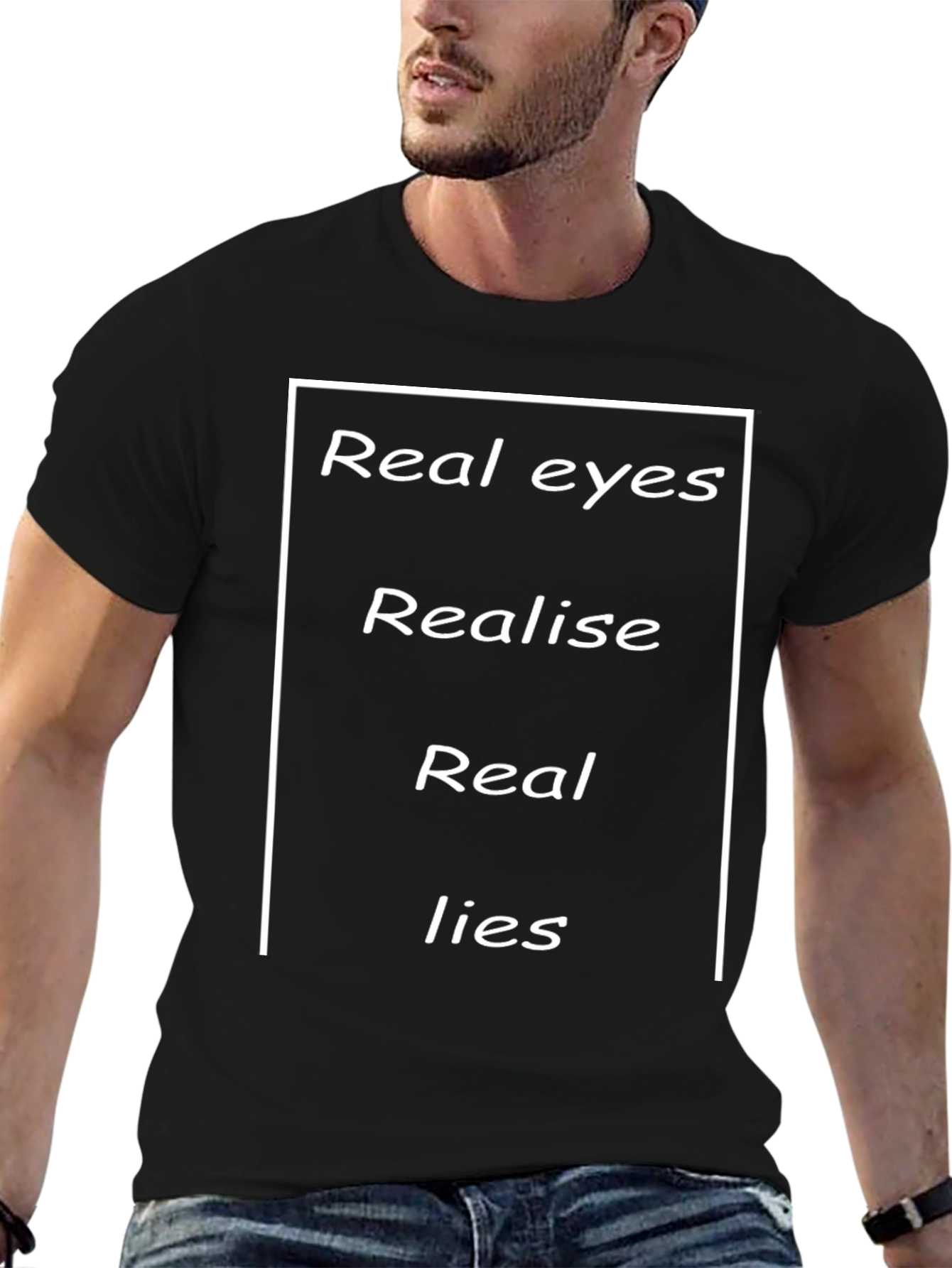 Real Eyes Realise Real Lies Graphic Tee - Black