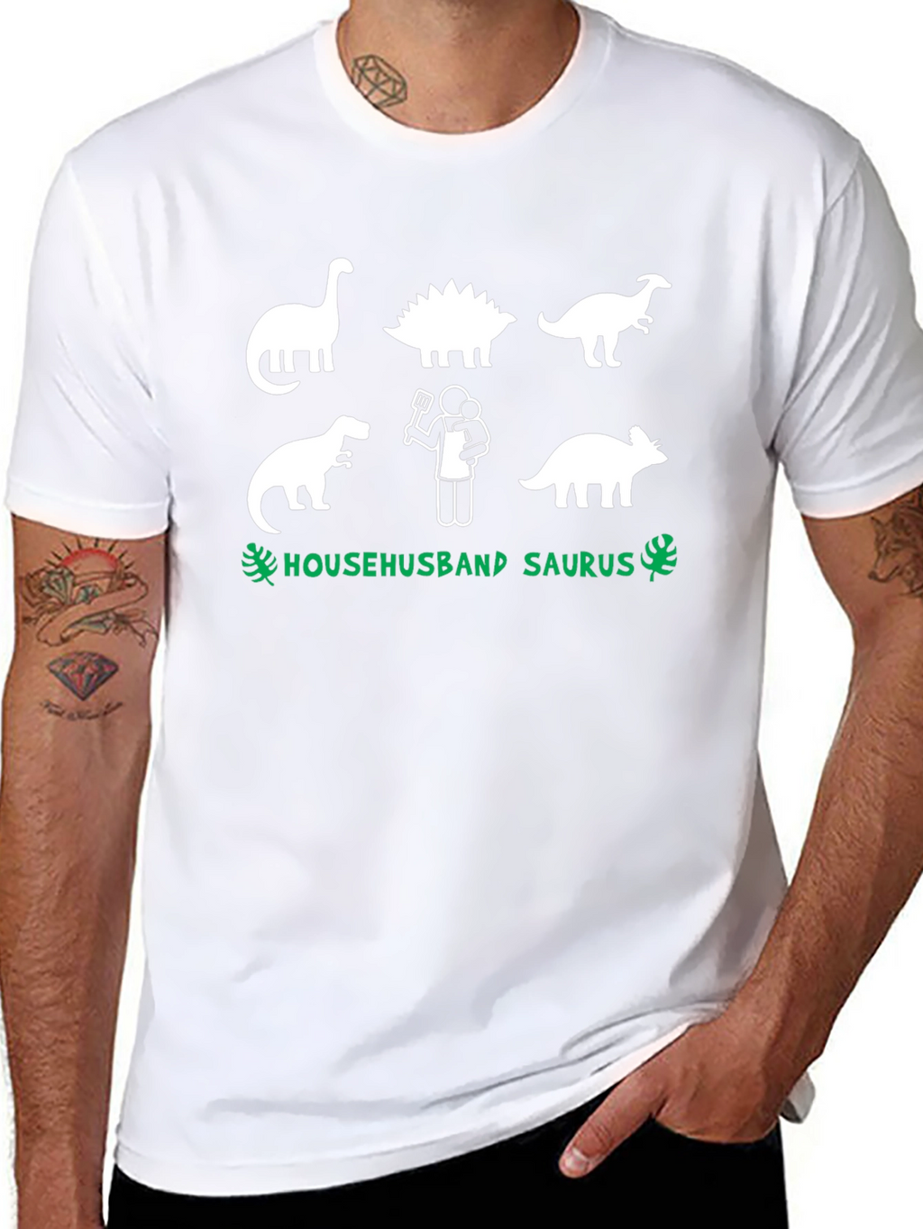 Househusband Saurus T-Shirt - Dad Dinosaur Graphic Tee
