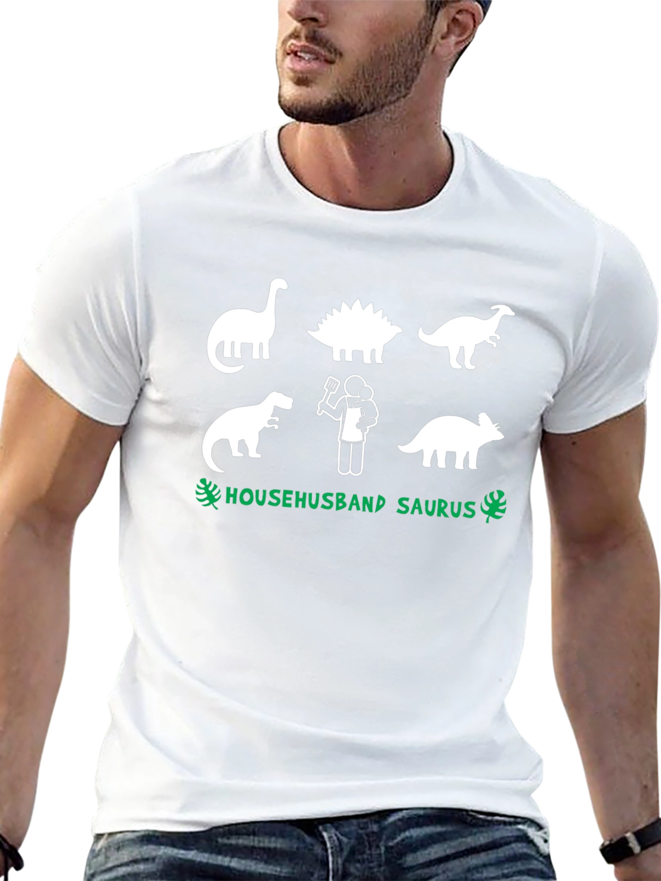 Househusband Saurus T-Shirt - Dad Dinosaur Graphic Tee