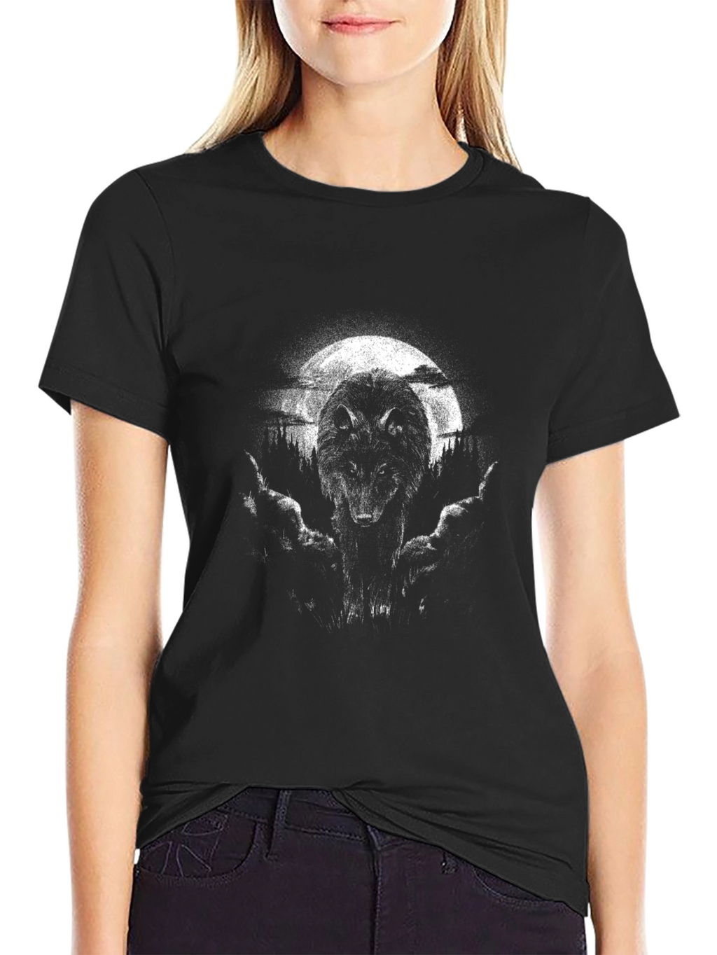 Wolf Moon Graphic Tee - Dark & Edgy Style