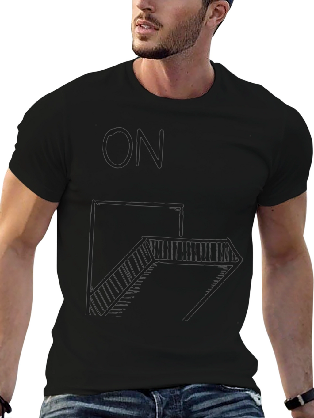 Minimalist Geometric Staircase T-Shirt