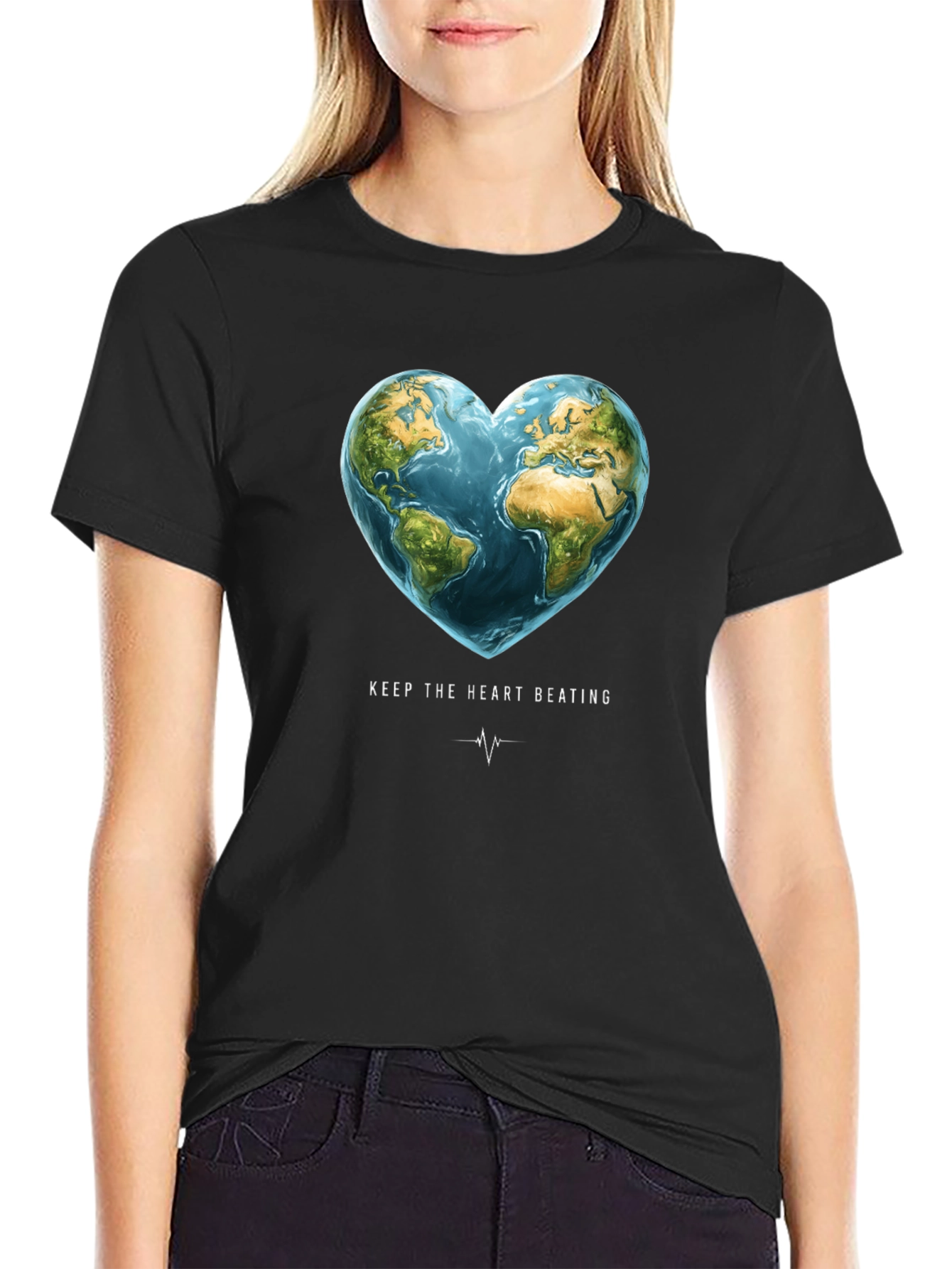 Earth Heartbeat Graphic Tee - Keep The Heart Beating