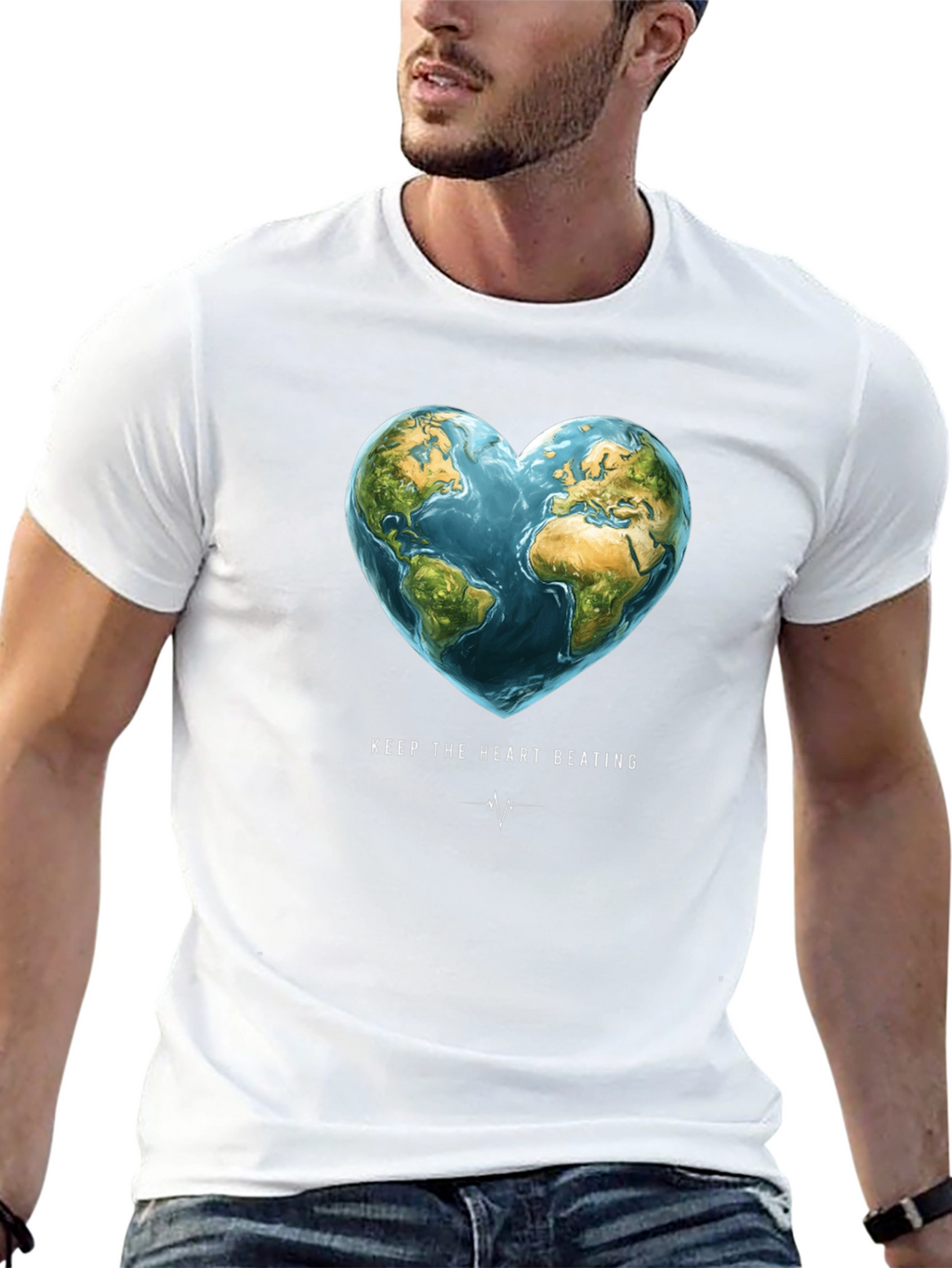 Earth Heartbeat Graphic Tee - Keep The Heart Beating