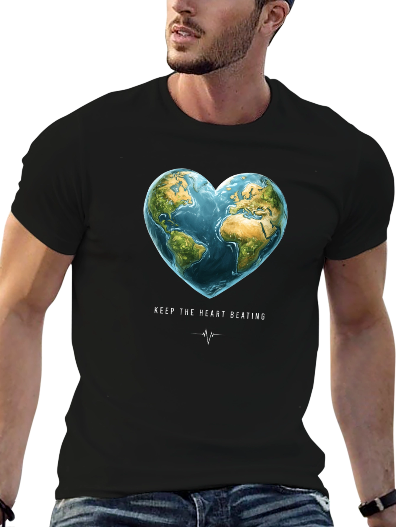 Earth Heartbeat Graphic Tee - Keep The Heart Beating