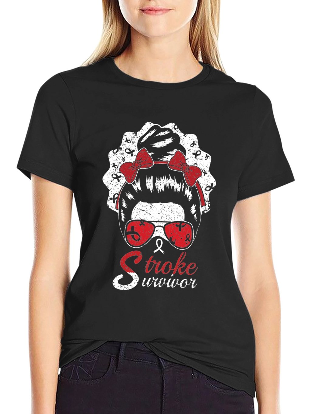 Stroke Survivor Messy Bun T-Shirt