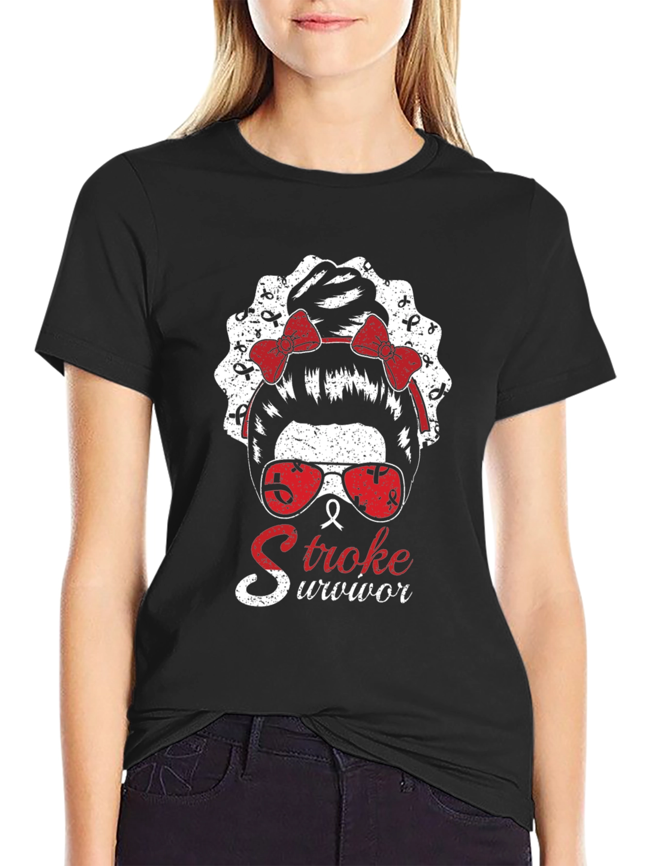 Stroke Survivor Messy Bun T-Shirt