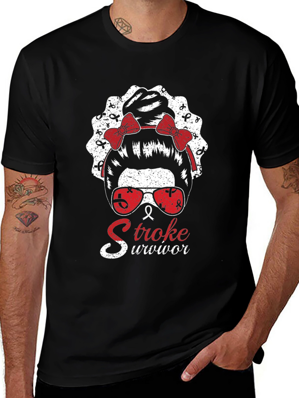 Stroke Survivor Messy Bun T-Shirt