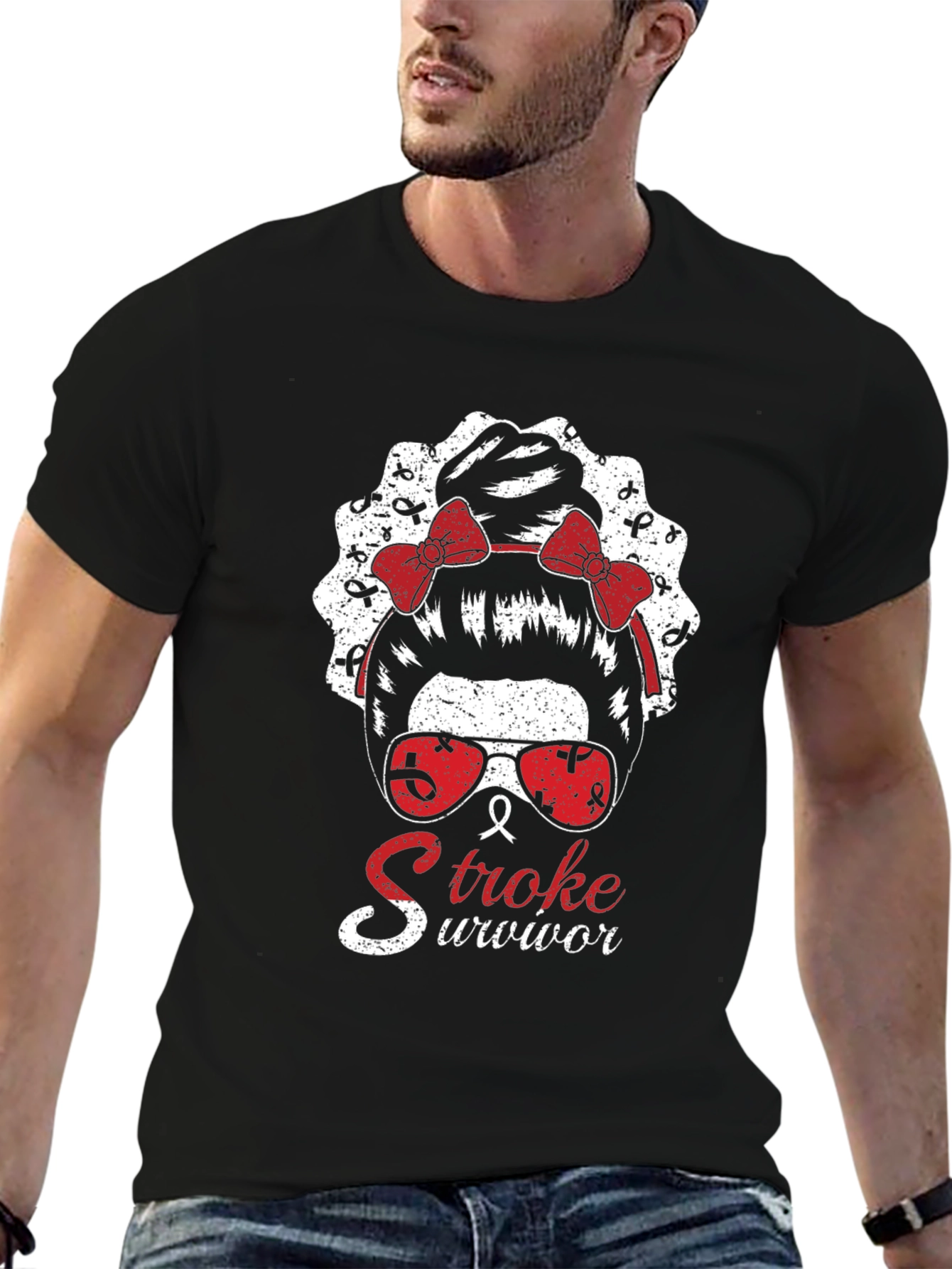 Stroke Survivor Messy Bun T-Shirt