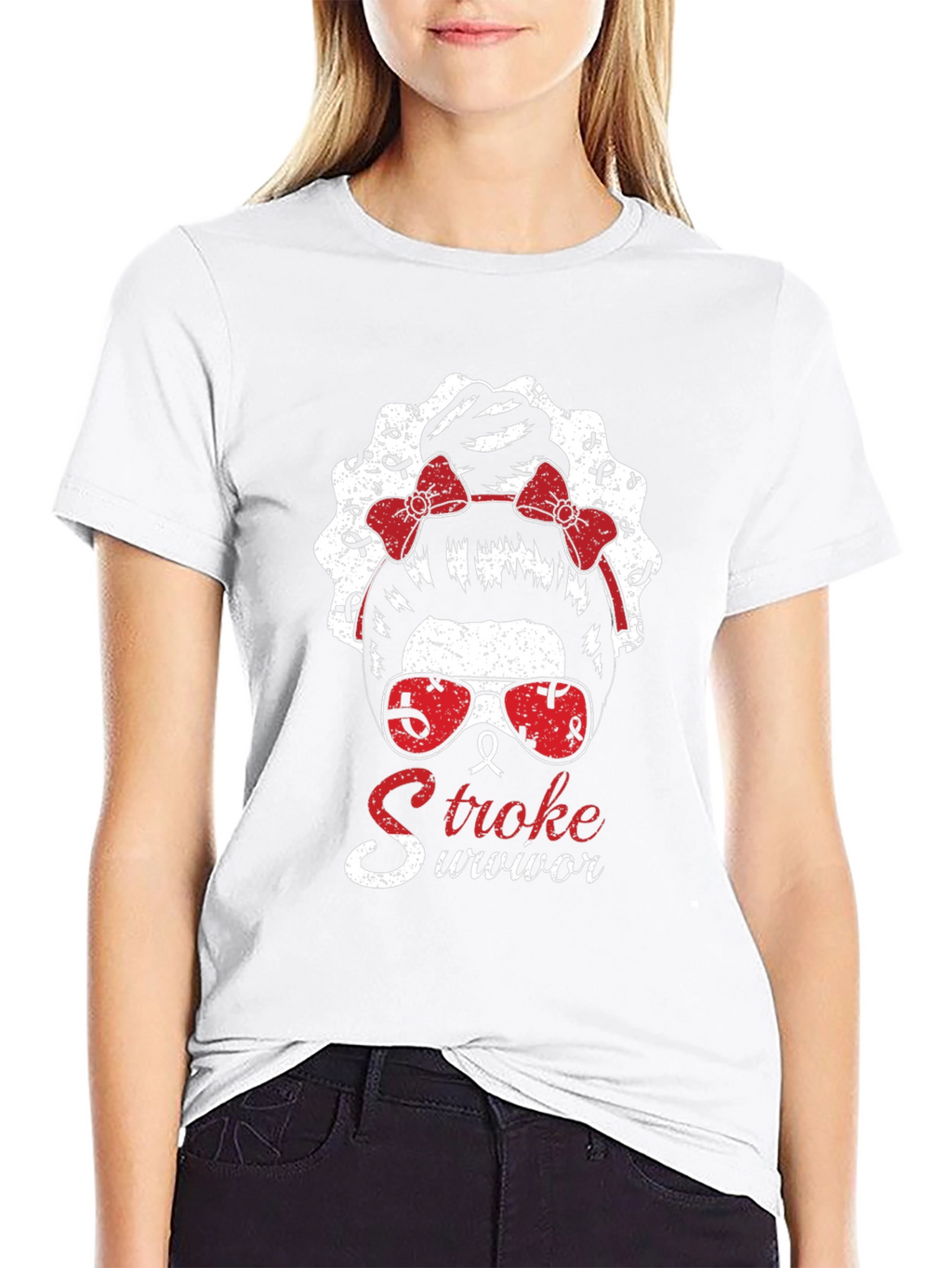 Stroke Survivor Messy Bun T-Shirt