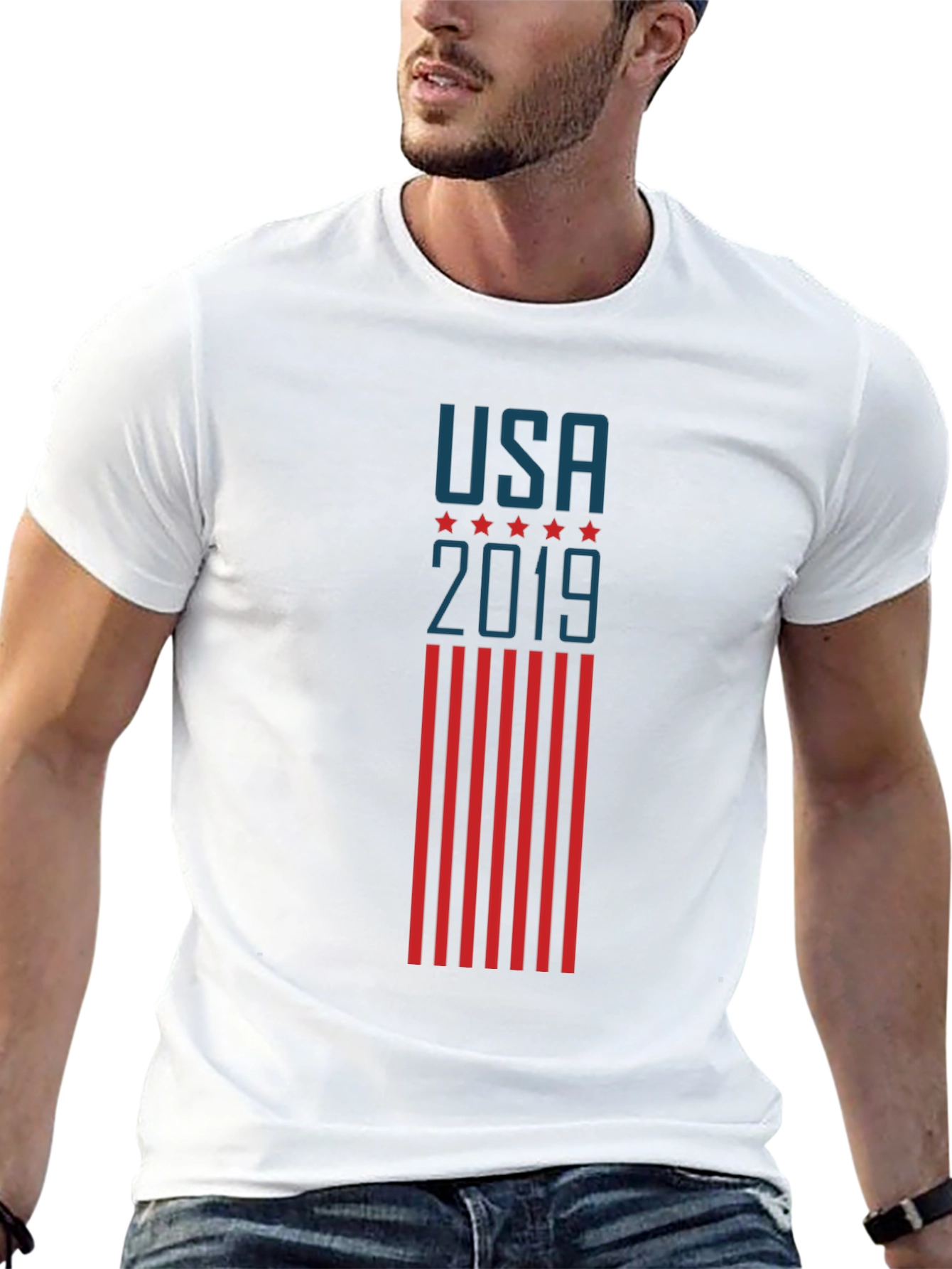 USA 2019 Patriotic Graphic Tee - Black