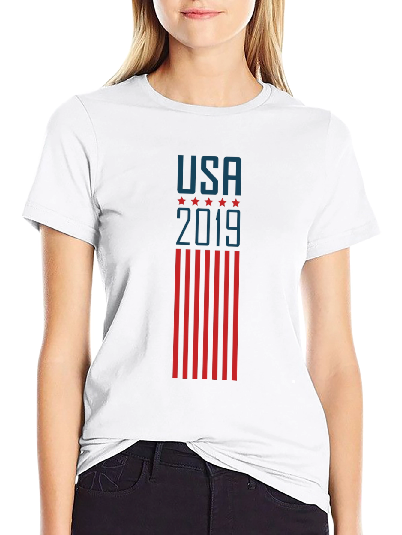 USA 2019 Patriotic Graphic Tee - Black