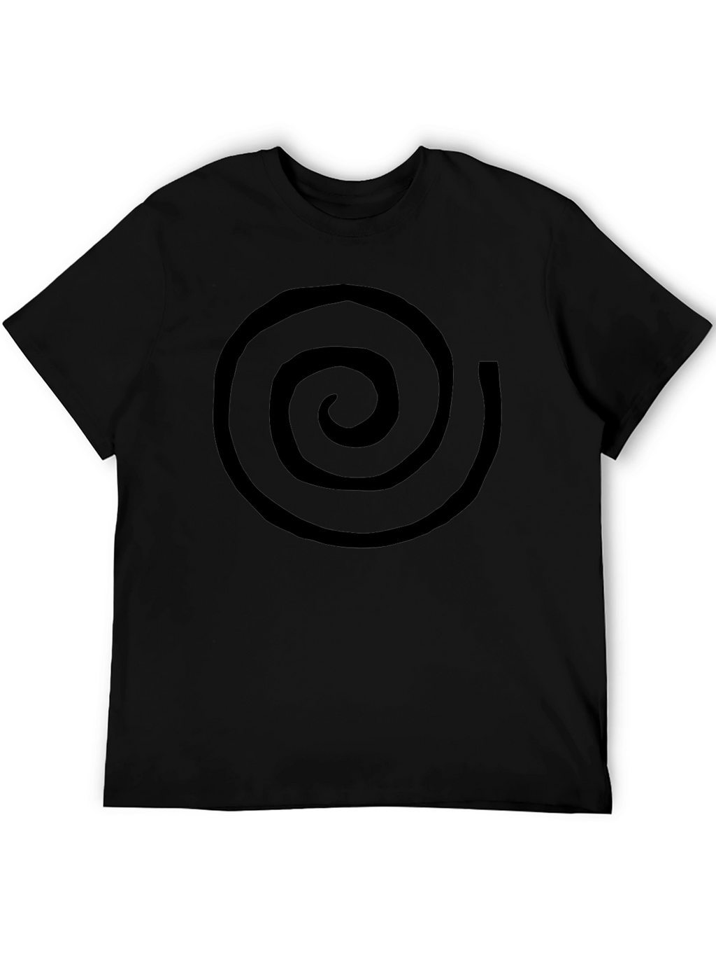 Black Spiral Graphic Tee - Casual Cotton T-Shirt