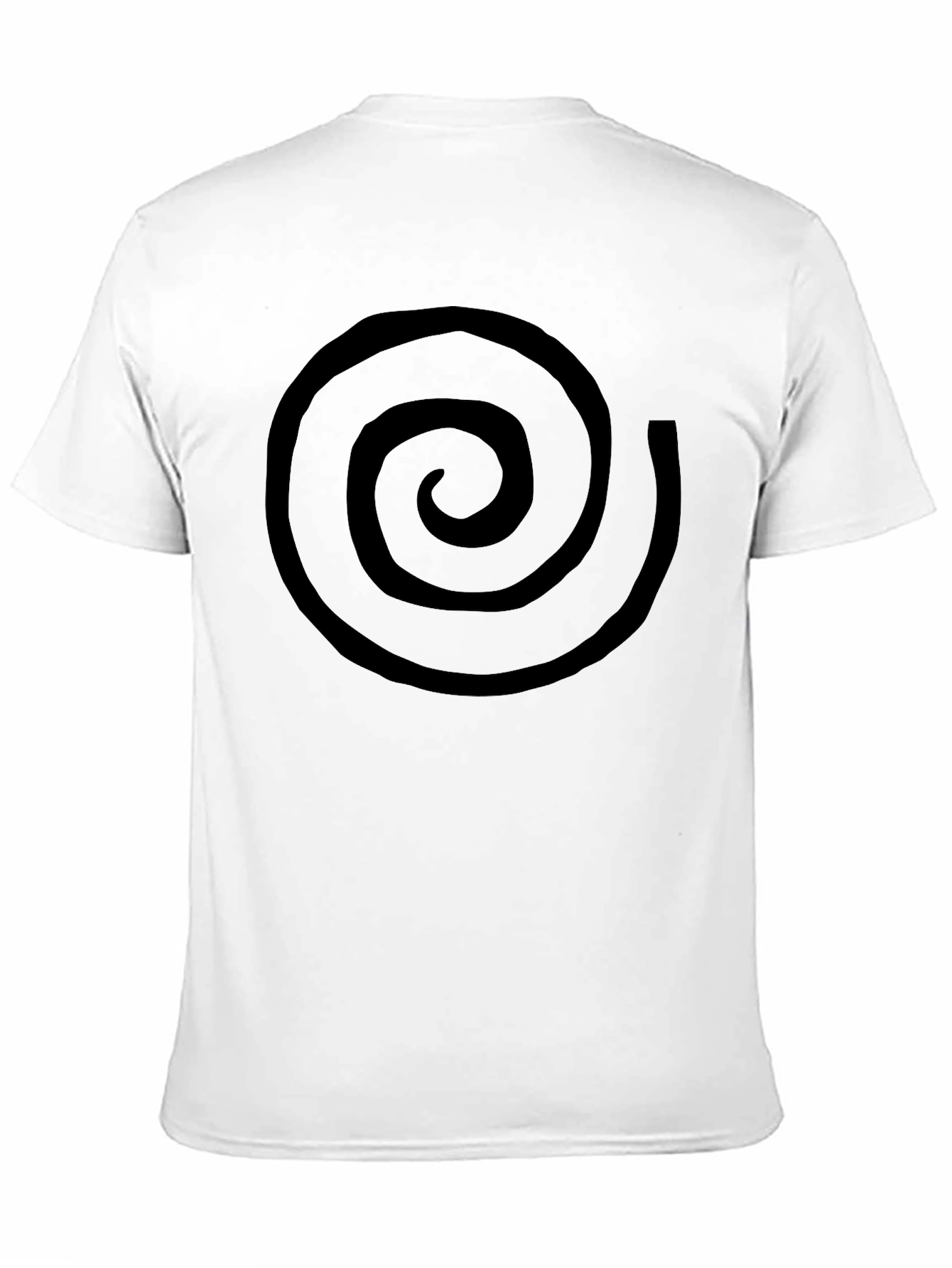Black Spiral Graphic Tee - Casual Cotton T-Shirt