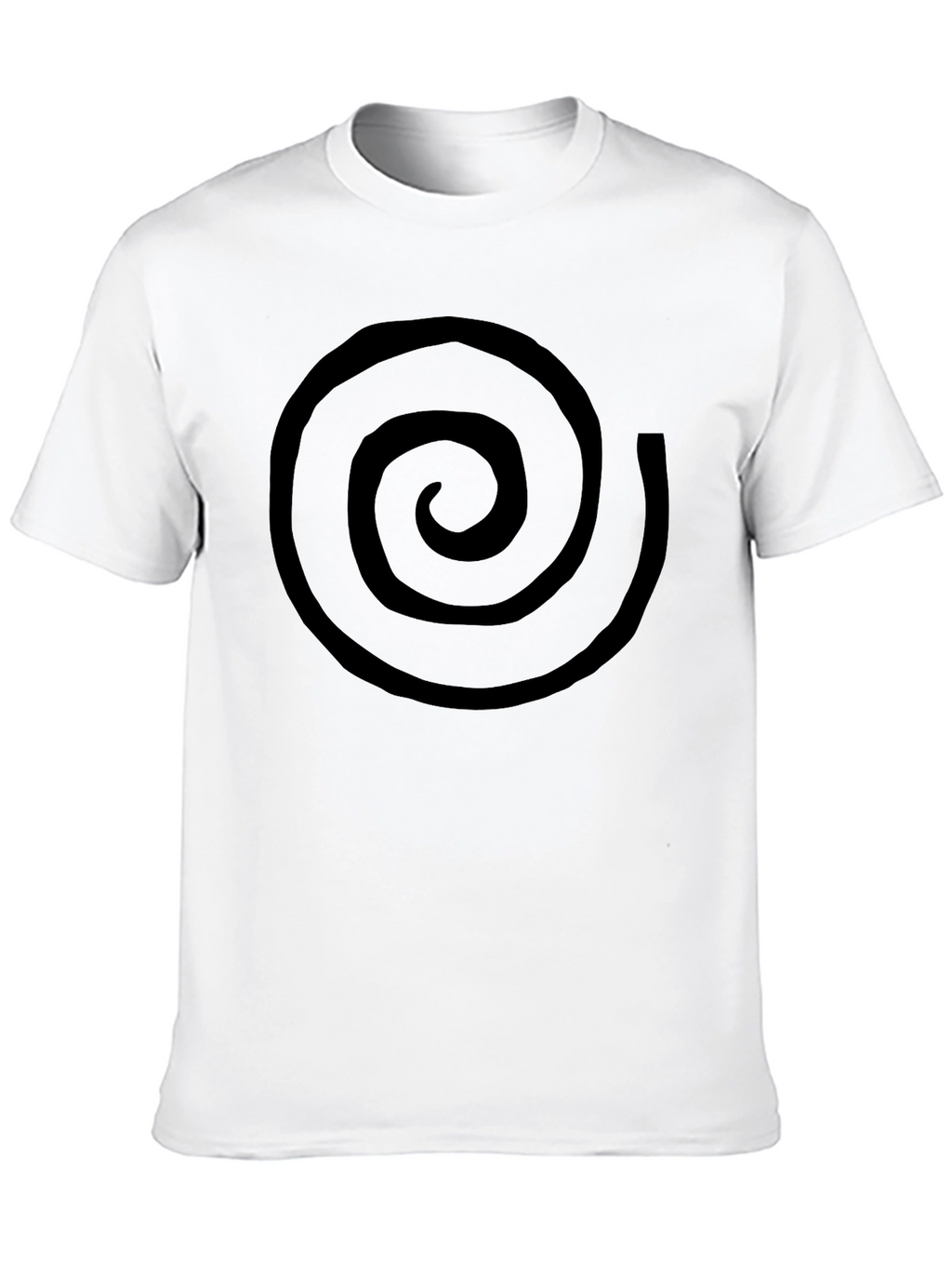 Black Spiral Graphic Tee - Casual Cotton T-Shirt