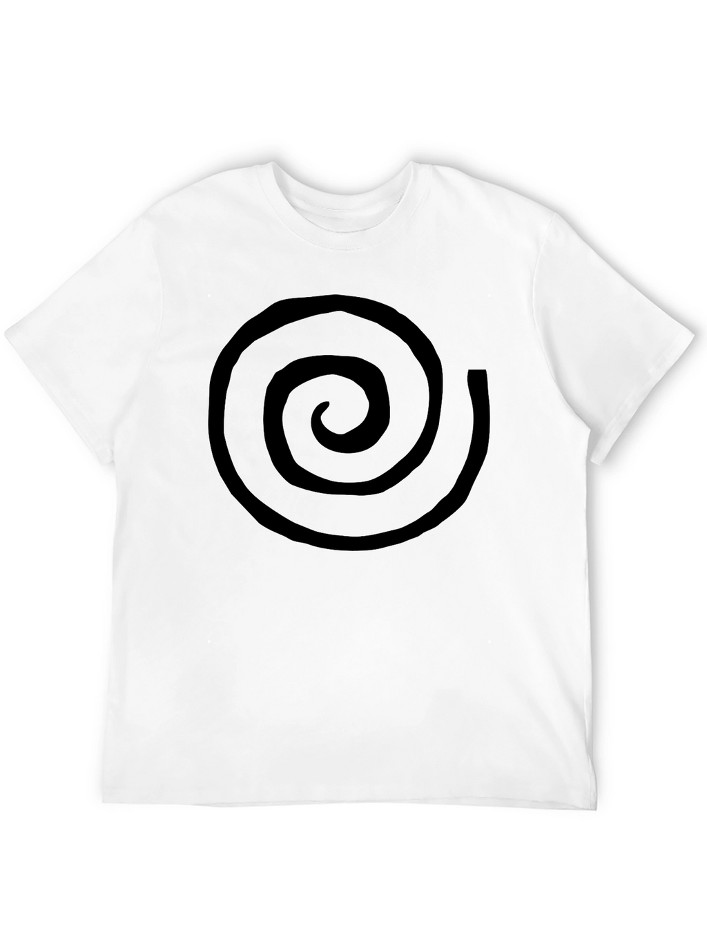 Black Spiral Graphic Tee - Casual Cotton T-Shirt