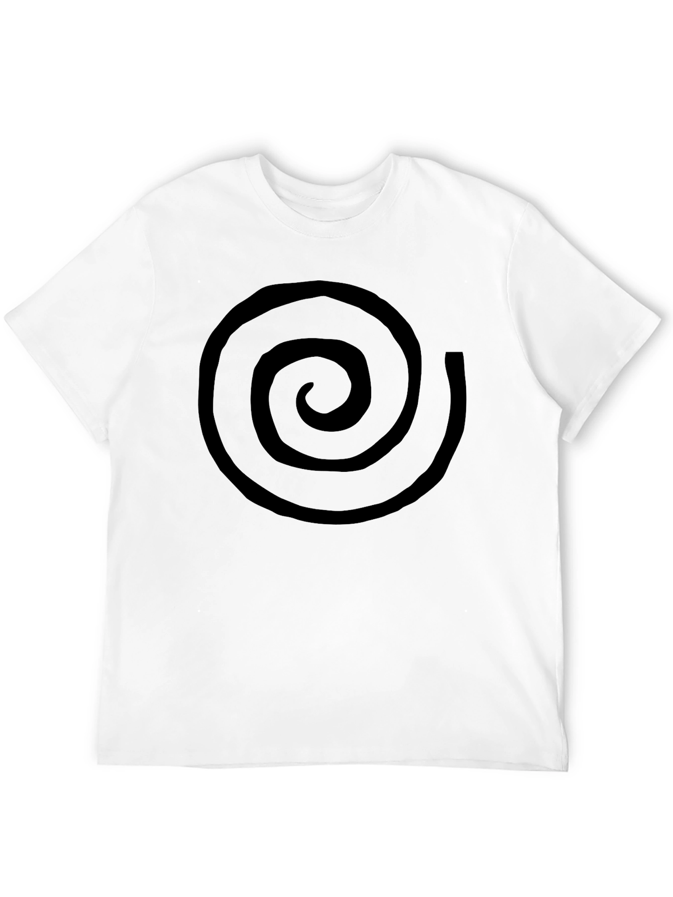 Black Spiral Graphic Tee - Casual Cotton T-Shirt