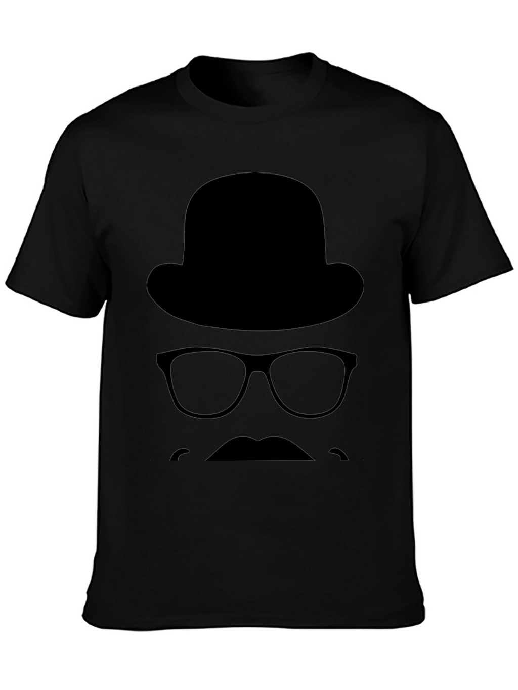 Retro Silhouette T-Shirt - Hat Glasses & Mustache