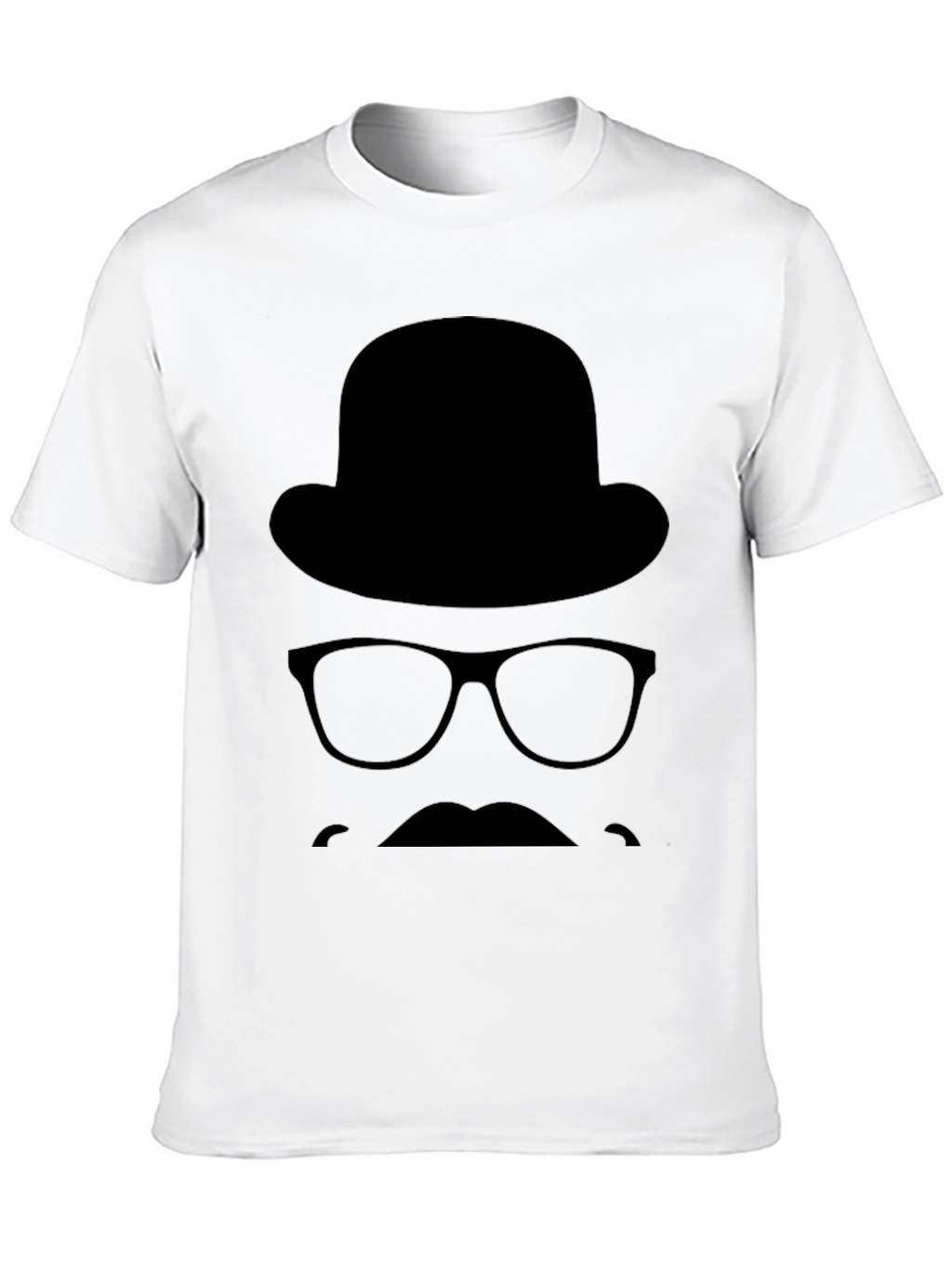 Retro Silhouette T-Shirt - Hat Glasses & Mustache