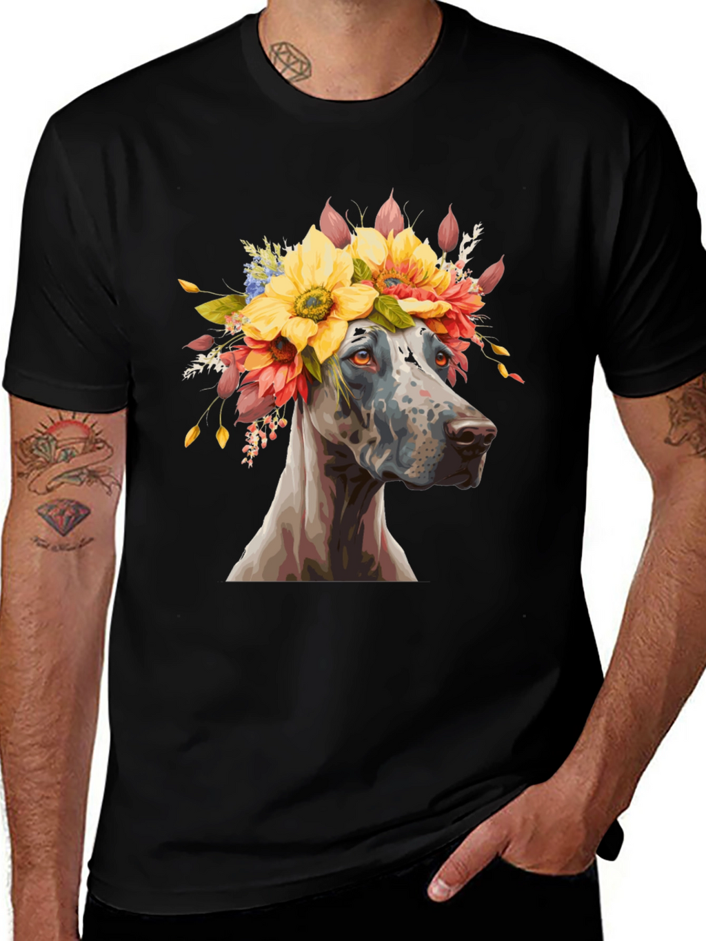 Dog with Flower Crown T-Shirt