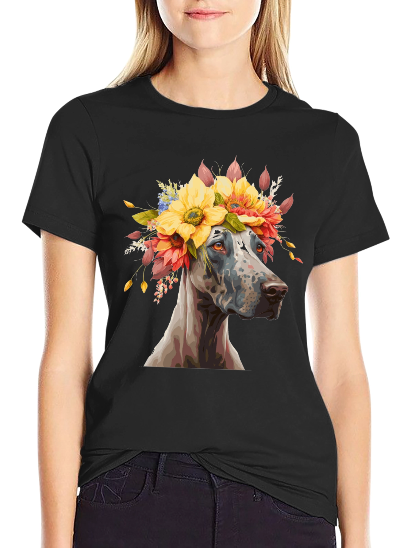 Dog with Flower Crown T-Shirt