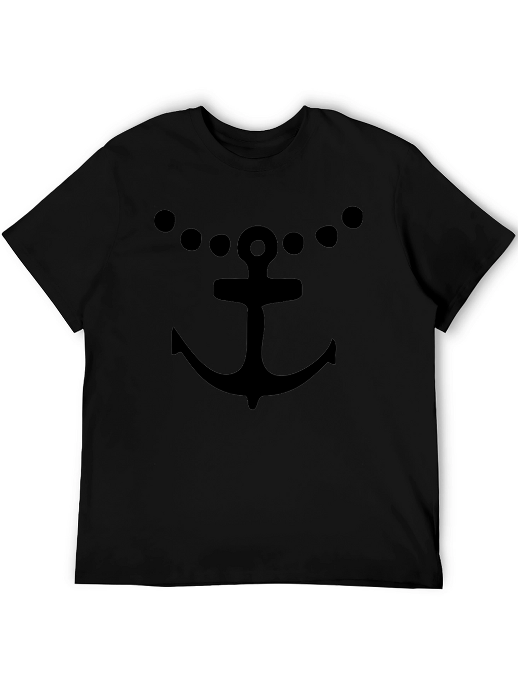 Anchor & Dots Black T-Shirt - Nautical Style