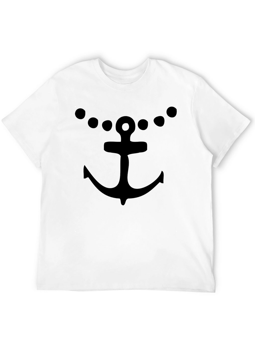 Anchor & Dots Black T-Shirt - Nautical Style