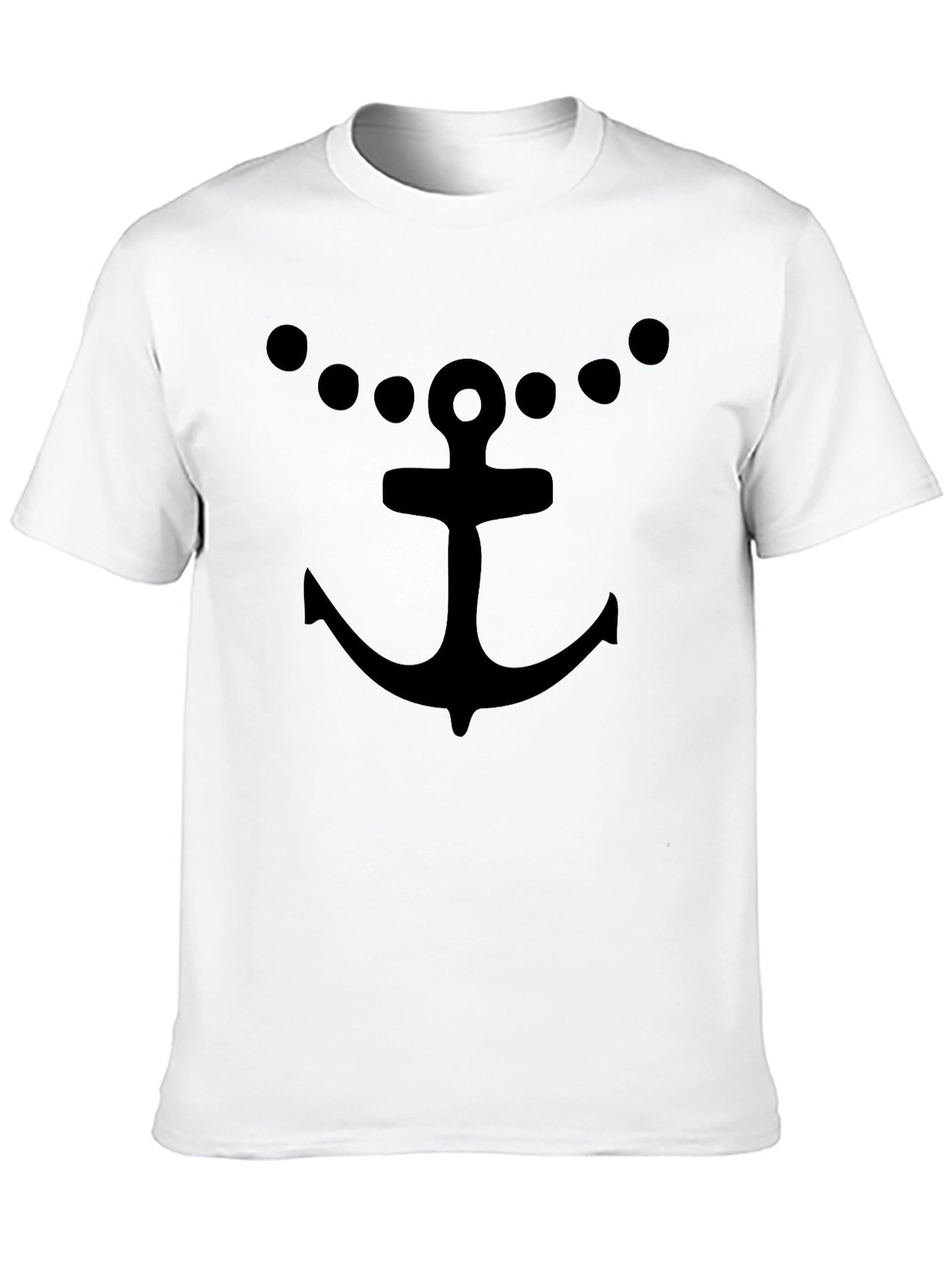 Anchor & Dots Black T-Shirt - Nautical Style