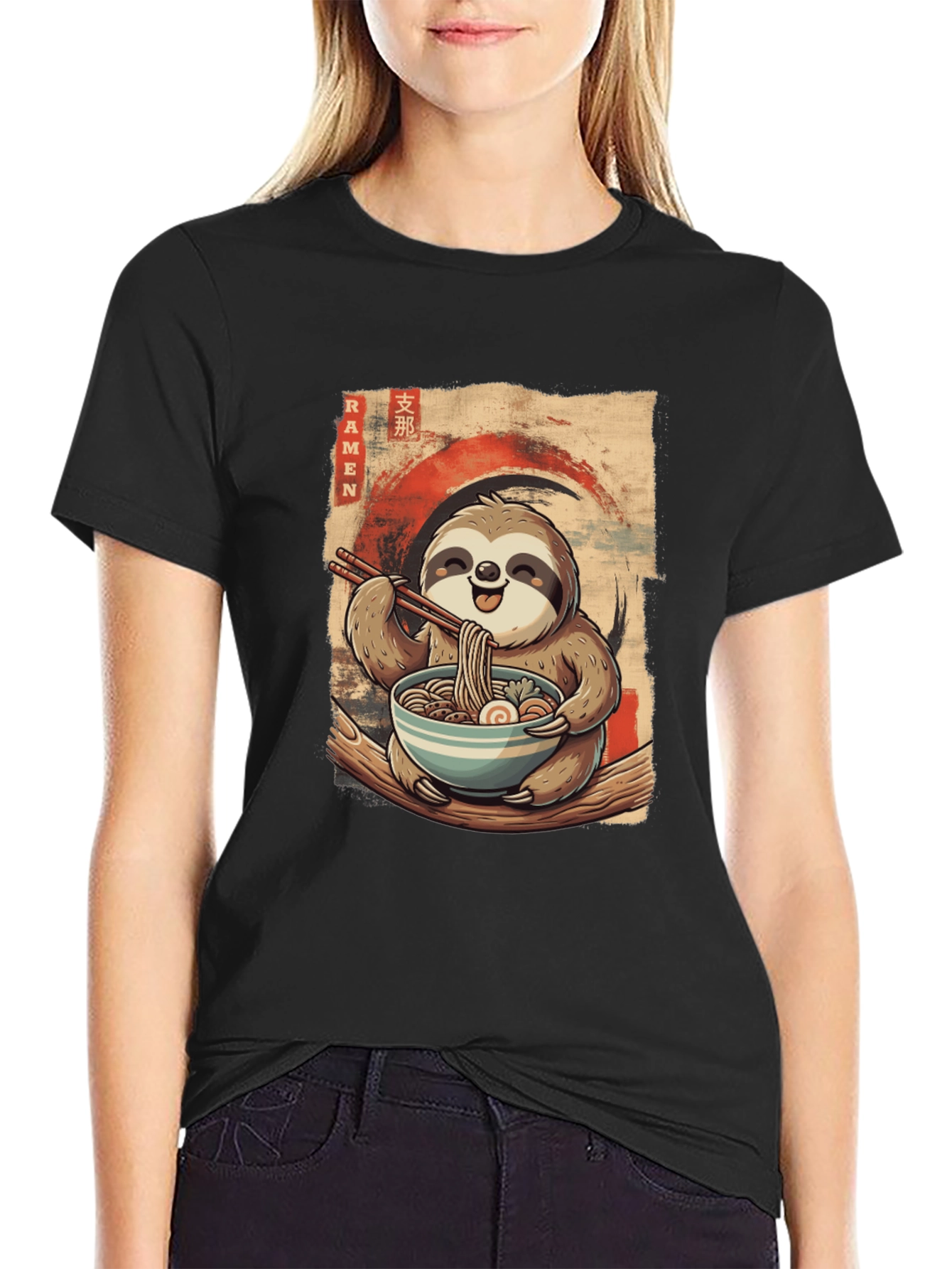 Sloth Ramen T-Shirt - Cute Anime Style