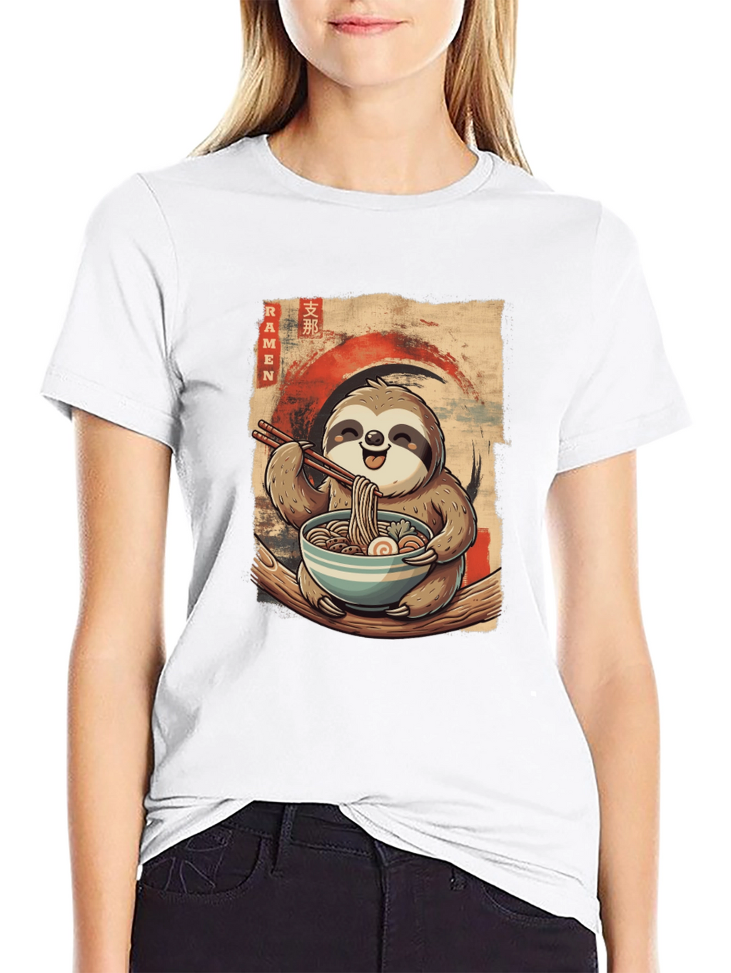 Sloth Ramen T-Shirt - Cute Anime Style