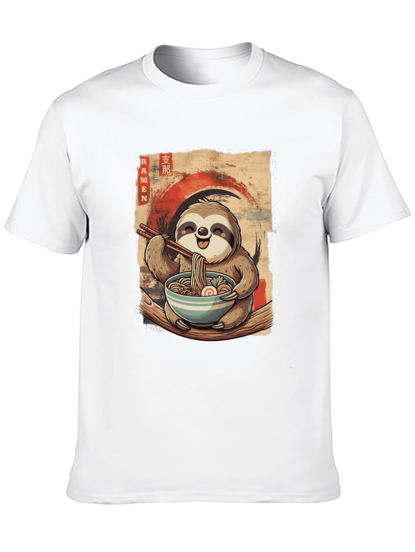 Sloth Ramen T-Shirt - Cute Anime Style