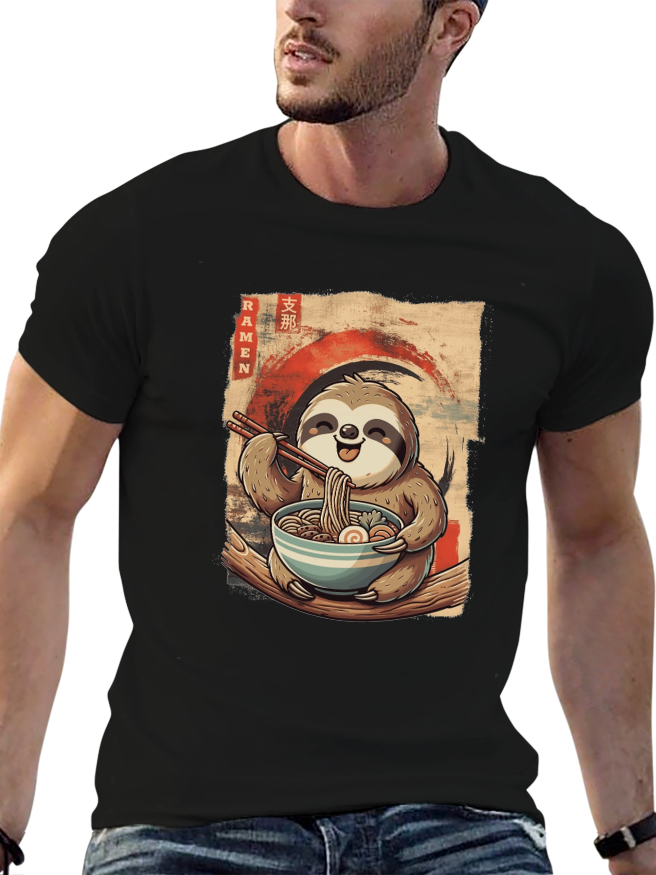 Sloth Ramen T-Shirt - Cute Anime Style