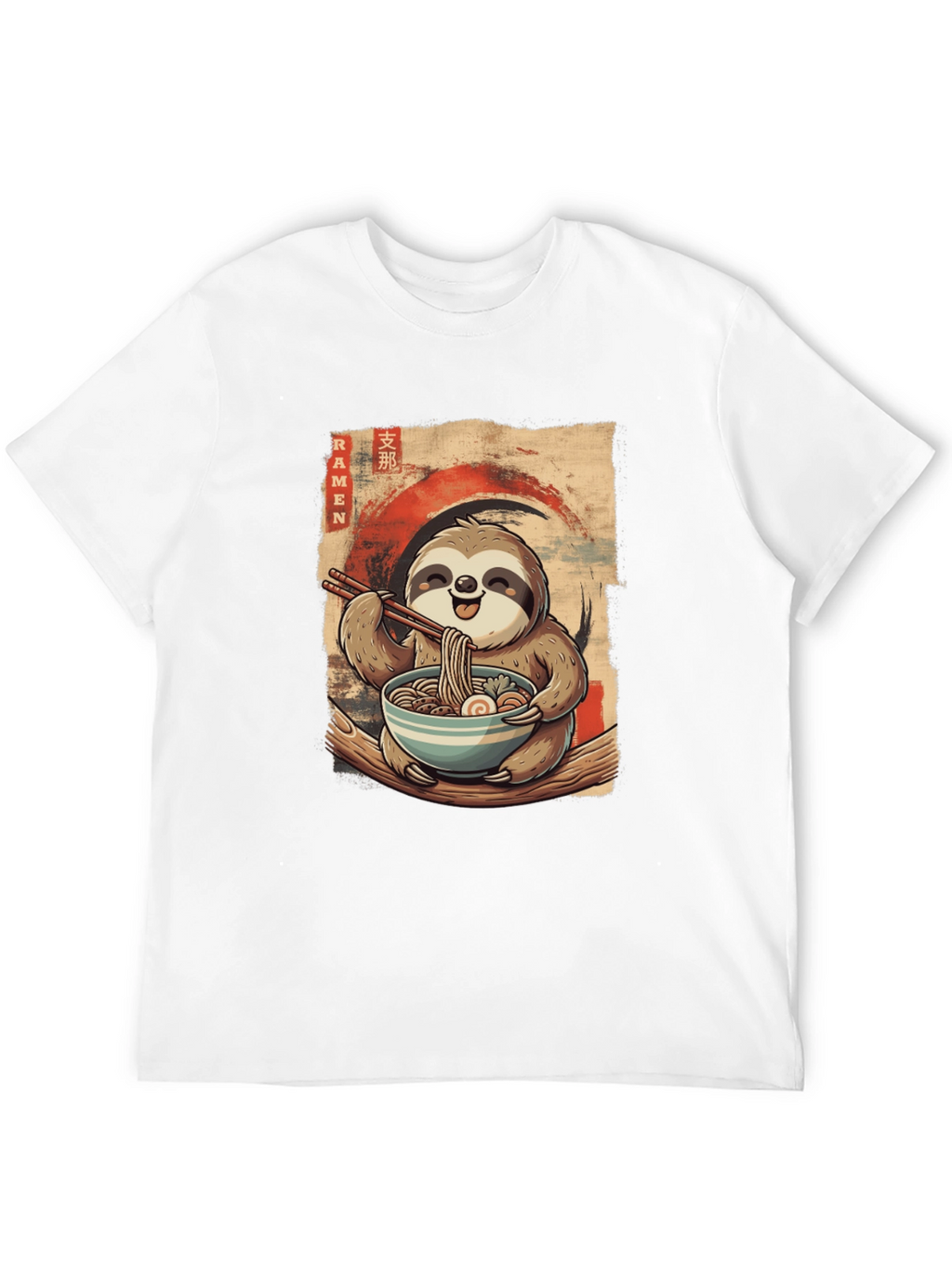Sloth Ramen T-Shirt - Cute Anime Style