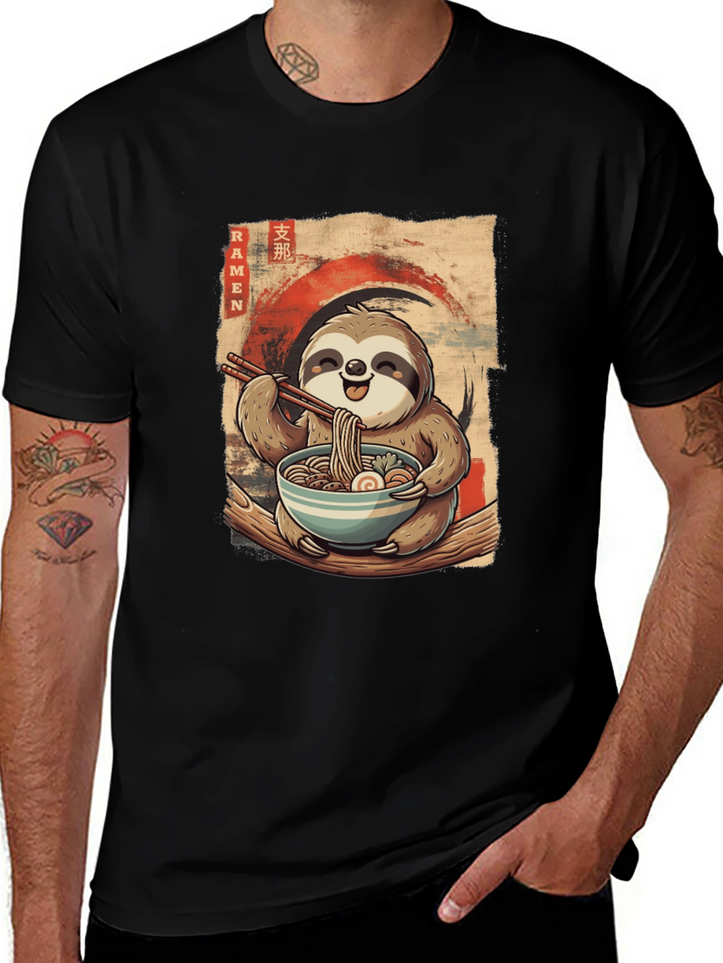 Sloth Ramen T-Shirt - Cute Anime Style