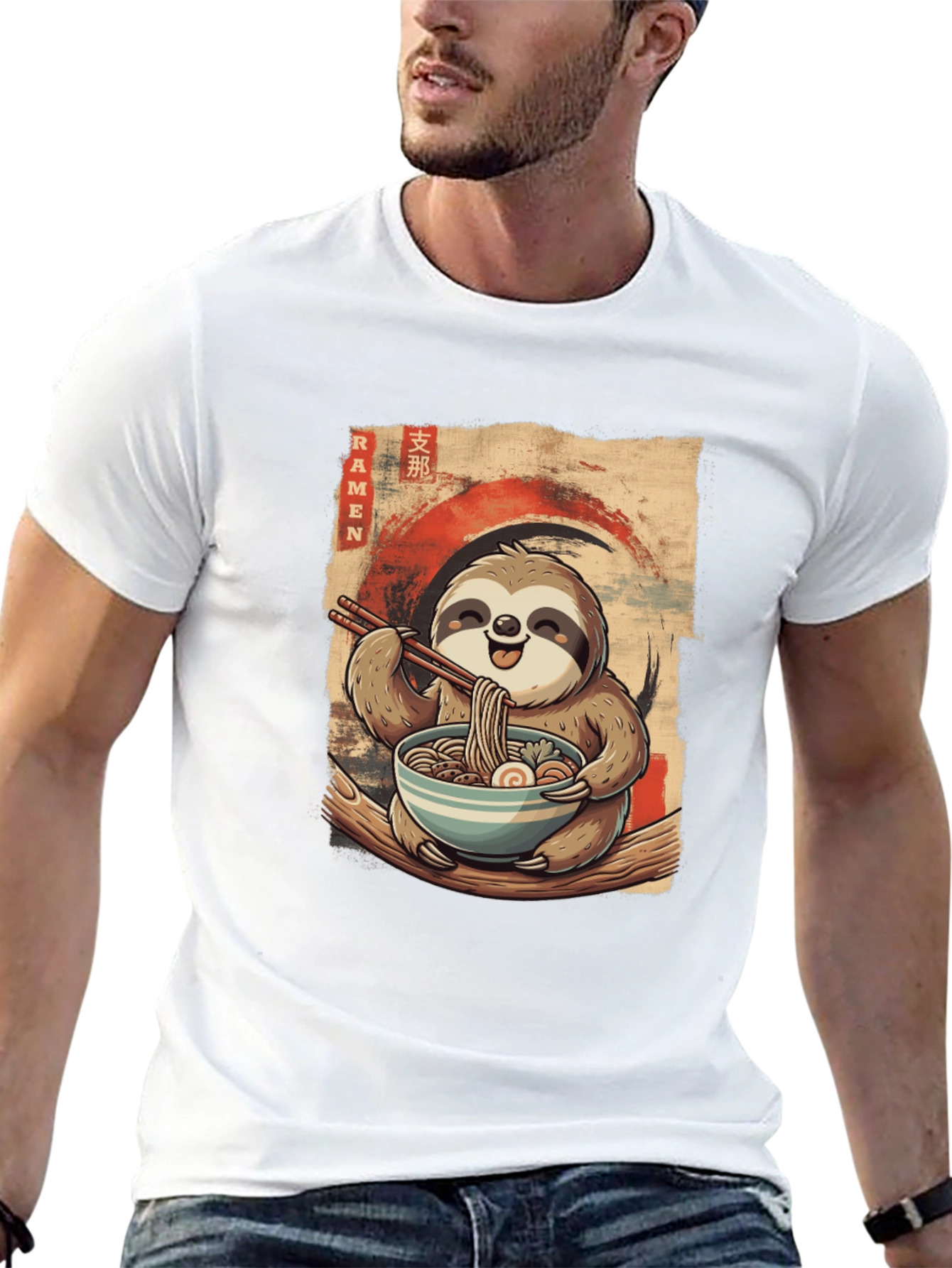 Sloth Ramen T-Shirt - Cute Anime Style