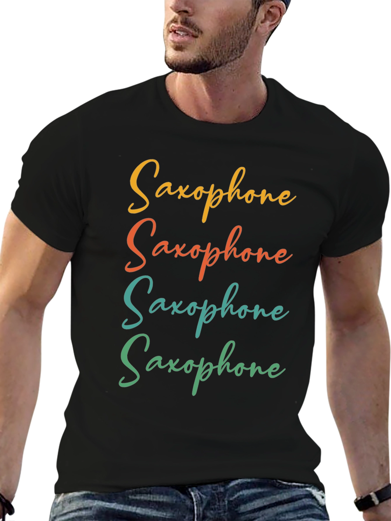 Saxophone Graphic Tee - Retro Musical Instrument T-Shirt