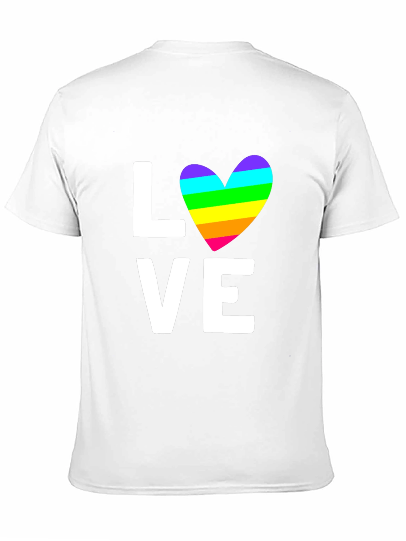 Love Rainbow Heart Graphic Tee - Black