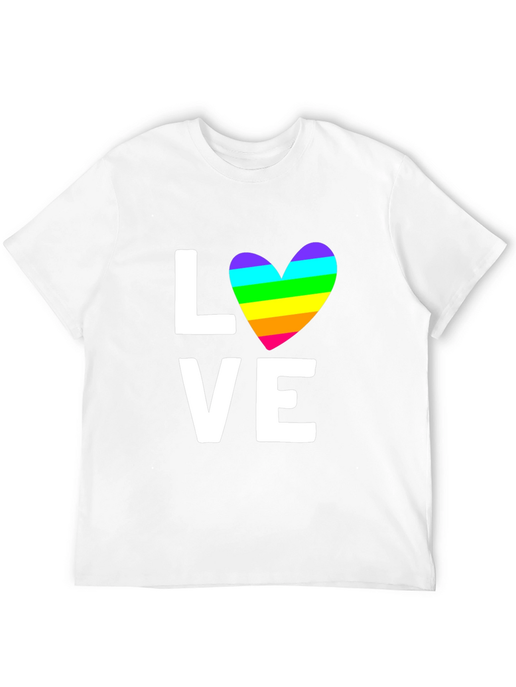 Love Rainbow Heart Graphic Tee - Black