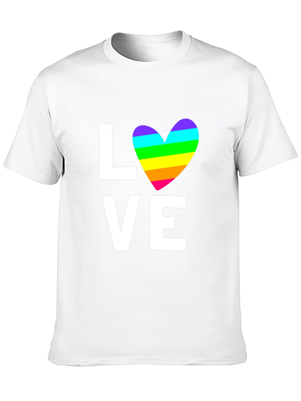 Love Rainbow Heart Graphic Tee - Black
