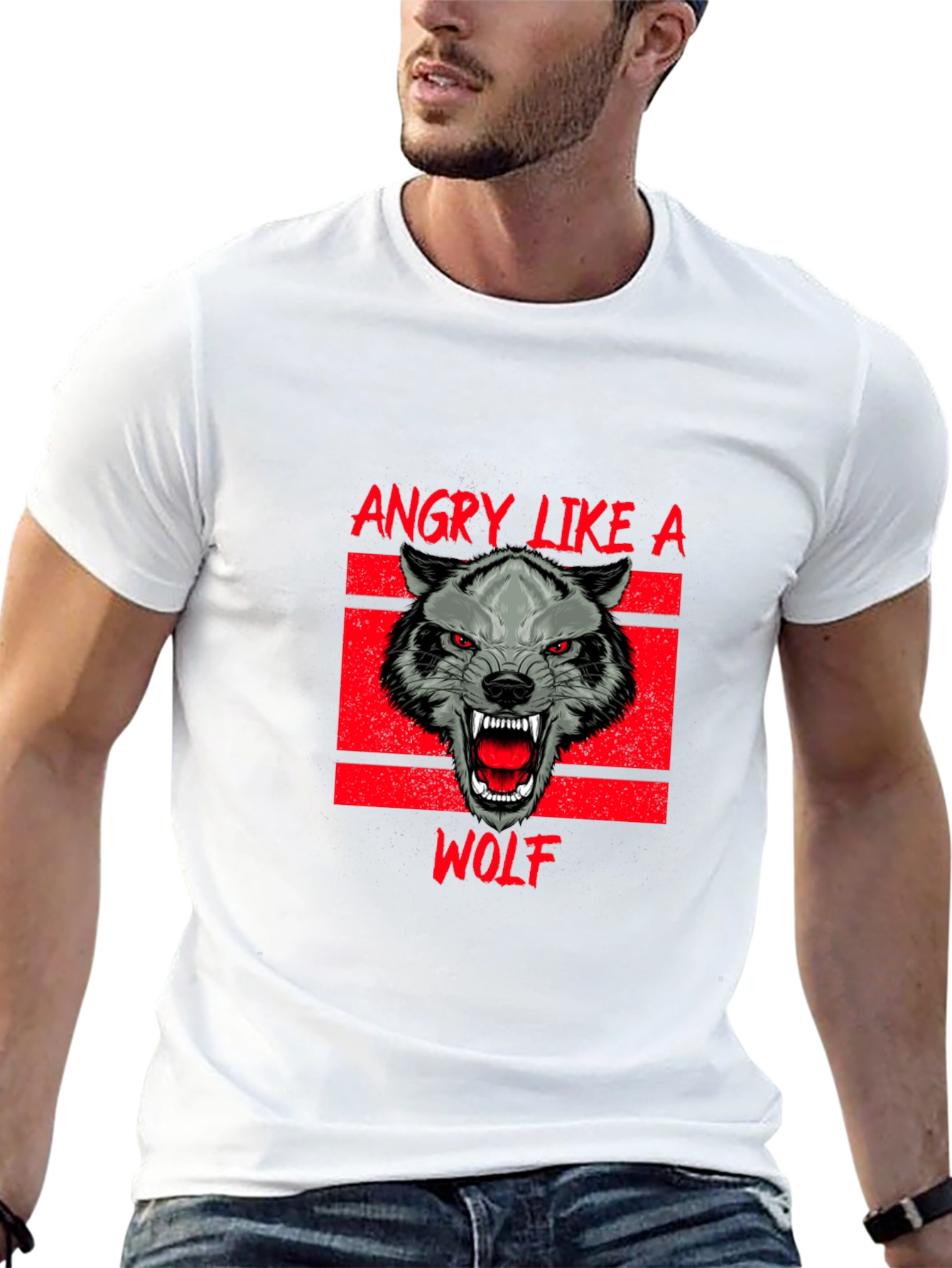 Angry Like a Wolf Black T-Shirt