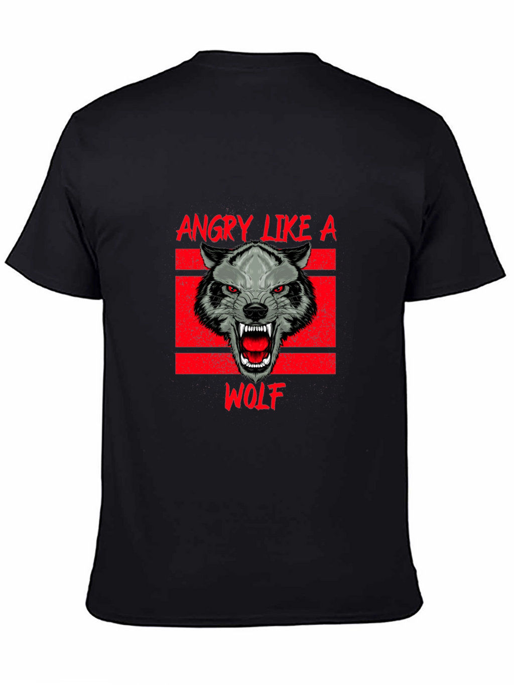 Angry Like a Wolf Black T-Shirt