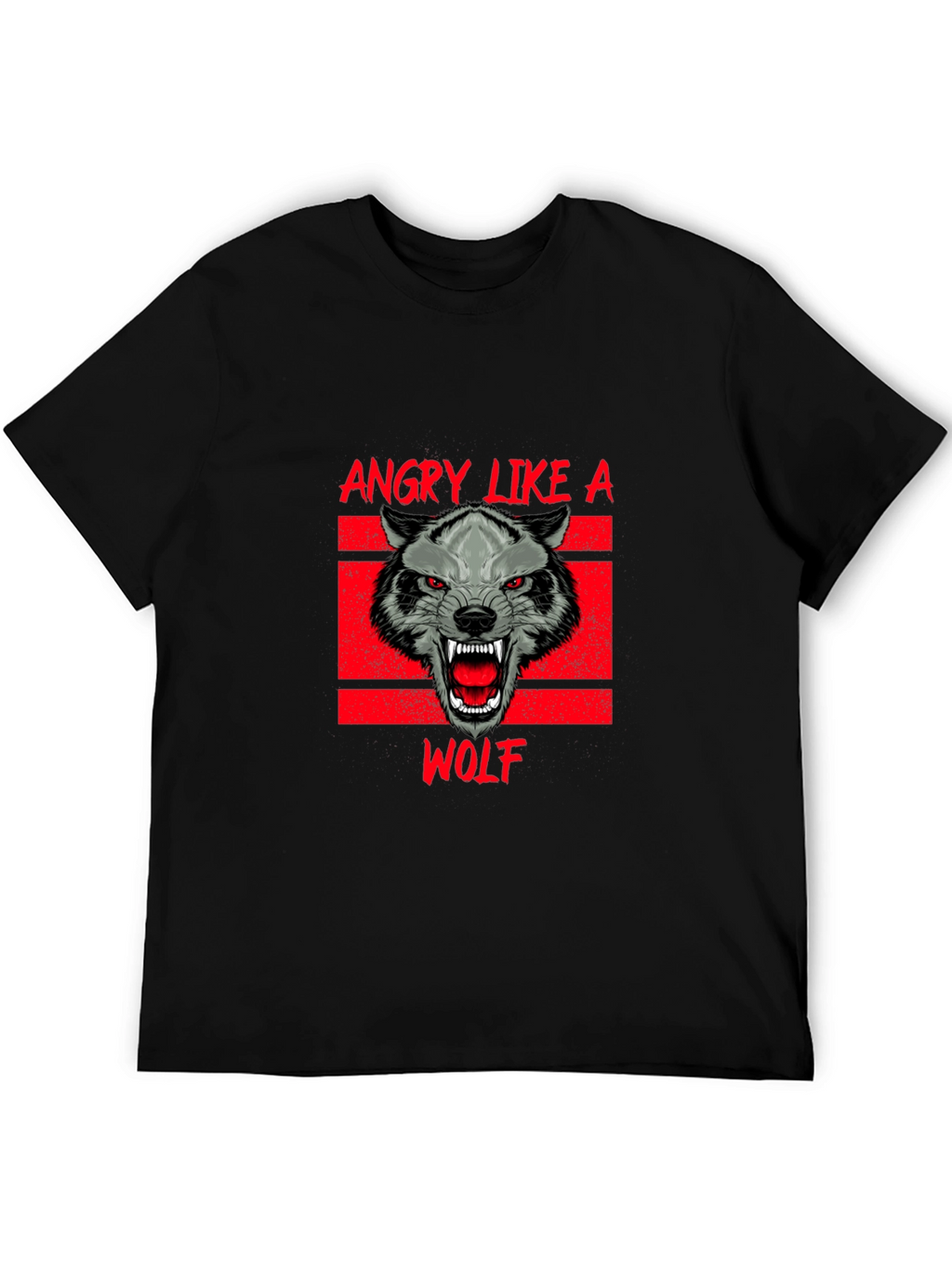 Angry Like a Wolf Black T-Shirt
