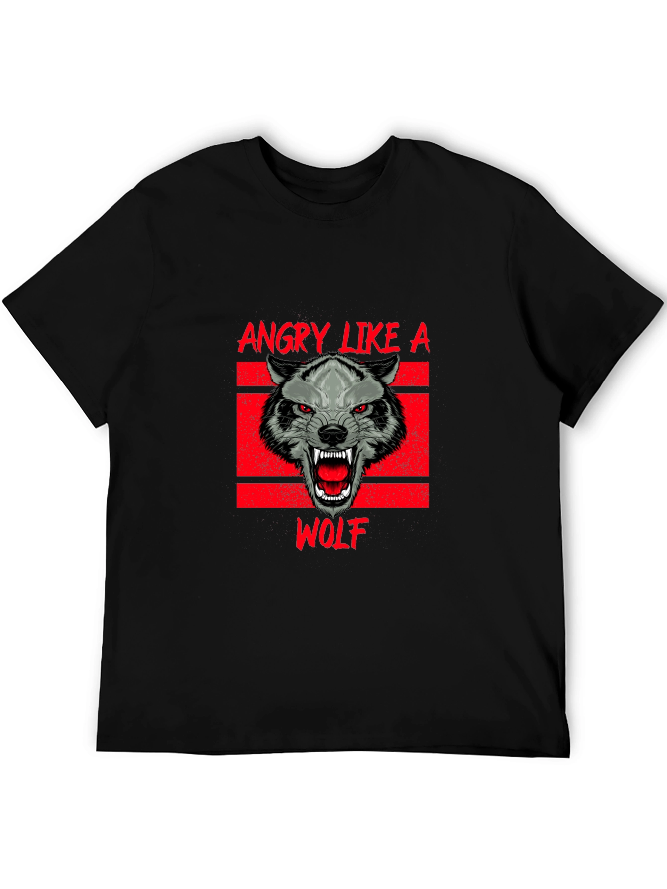 Angry Like a Wolf Black T-Shirt