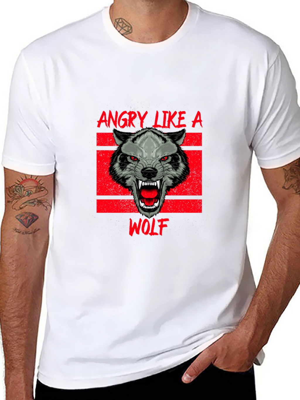 Angry Like a Wolf Black T-Shirt
