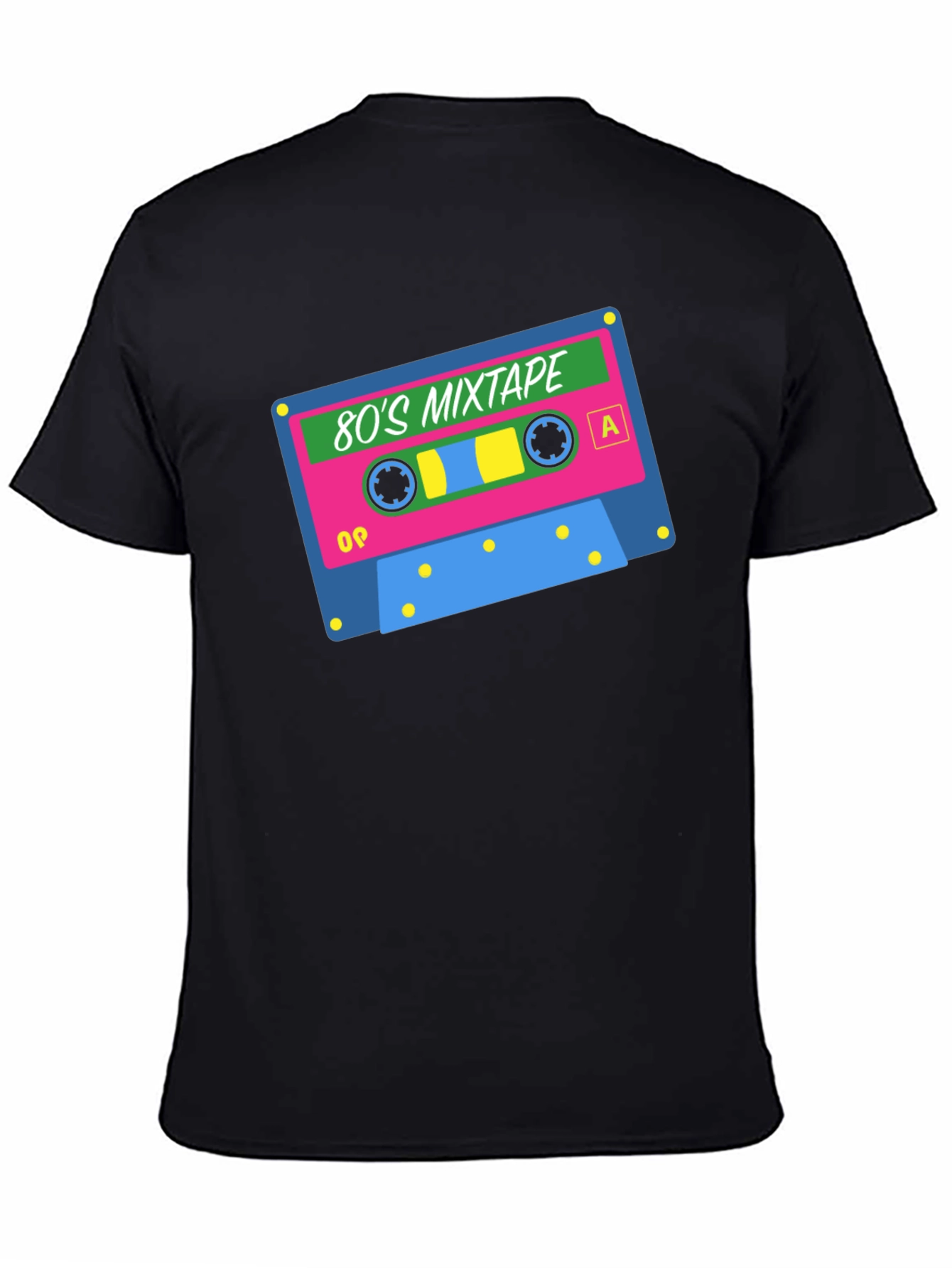 Retro 80s Mixtape Graphic T-Shirt - Black