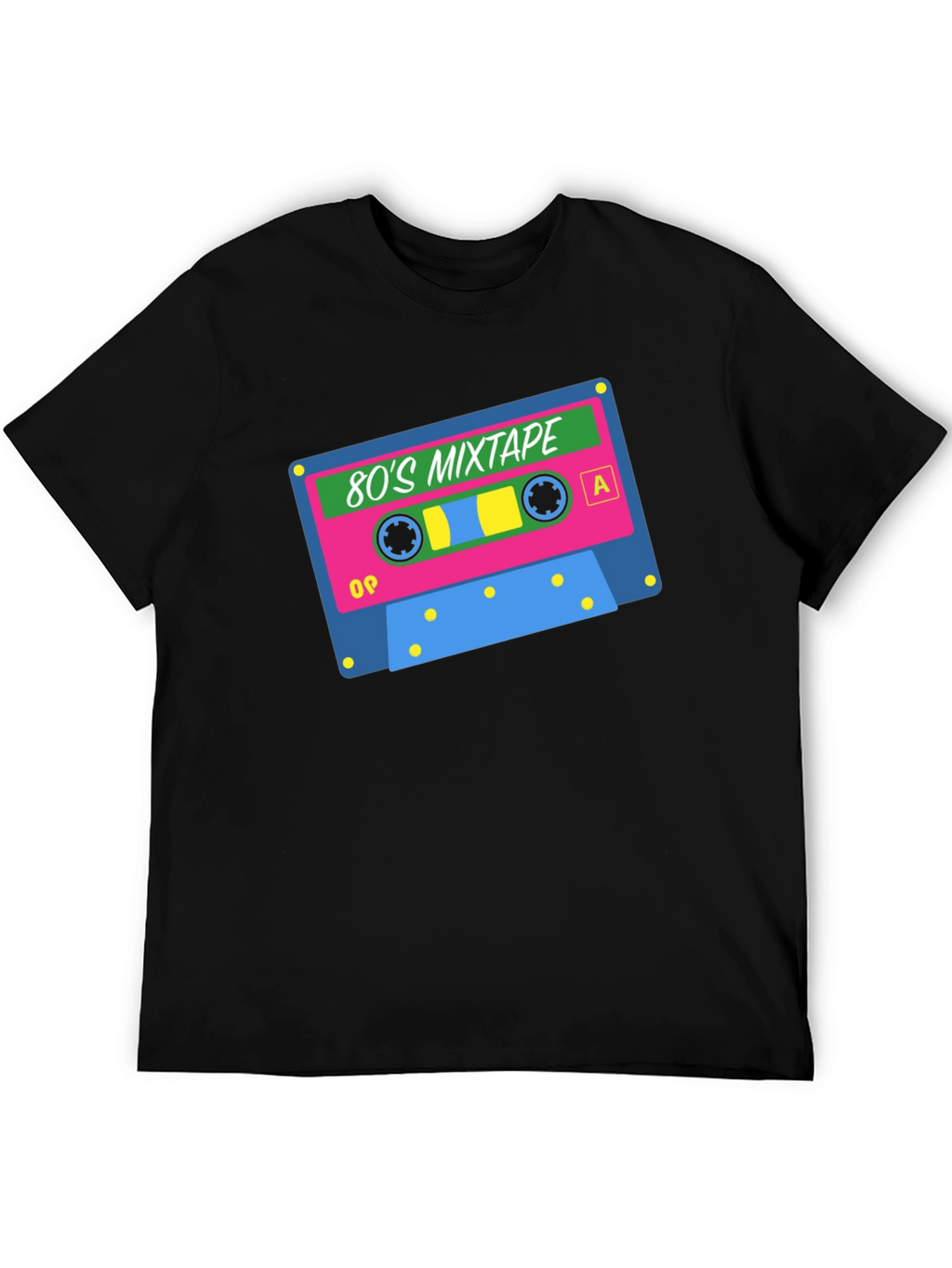 Retro 80s Mixtape Graphic T-Shirt - Black